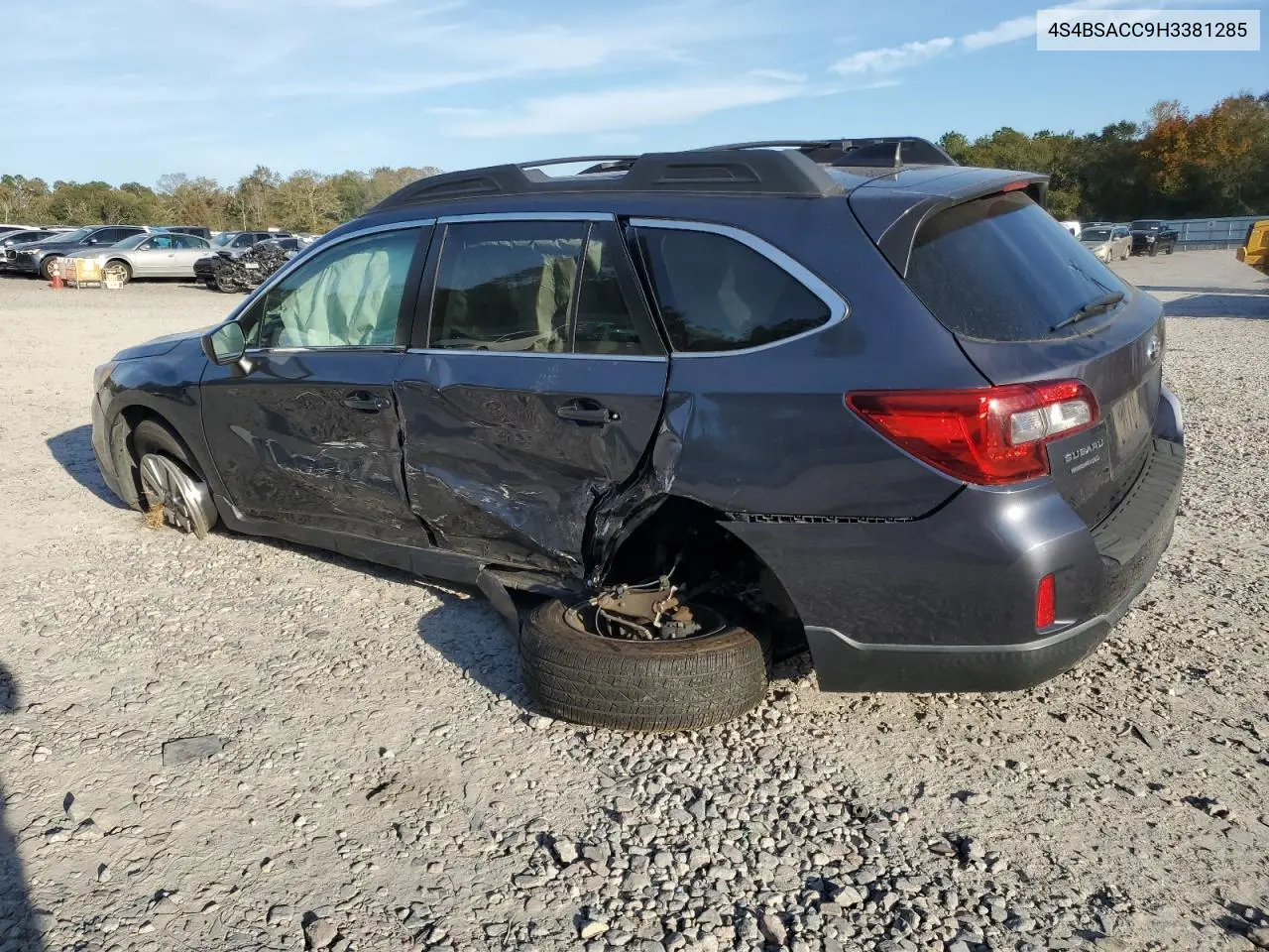 4S4BSACC9H3381285 2017 Subaru Outback 2.5I Premium