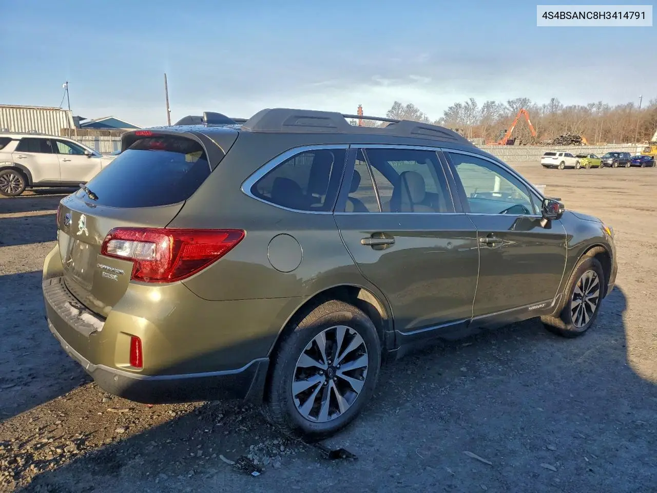4S4BSANC8H3414791 2017 Subaru Outback 2.5I Limited