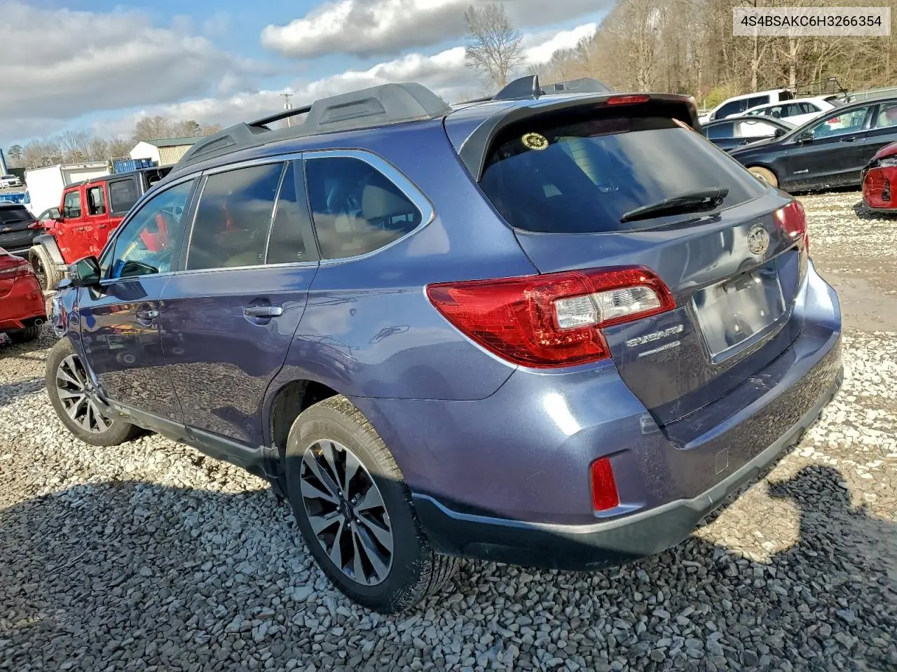 4S4BSAKC6H3266354 2017 Subaru Outback 2.5I Limited