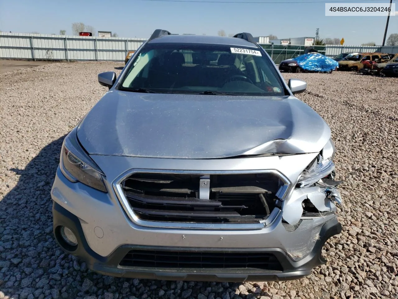 2018 Subaru Outback 2.5I Premium VIN: 4S4BSACC6J3204246 Lot: 52231754