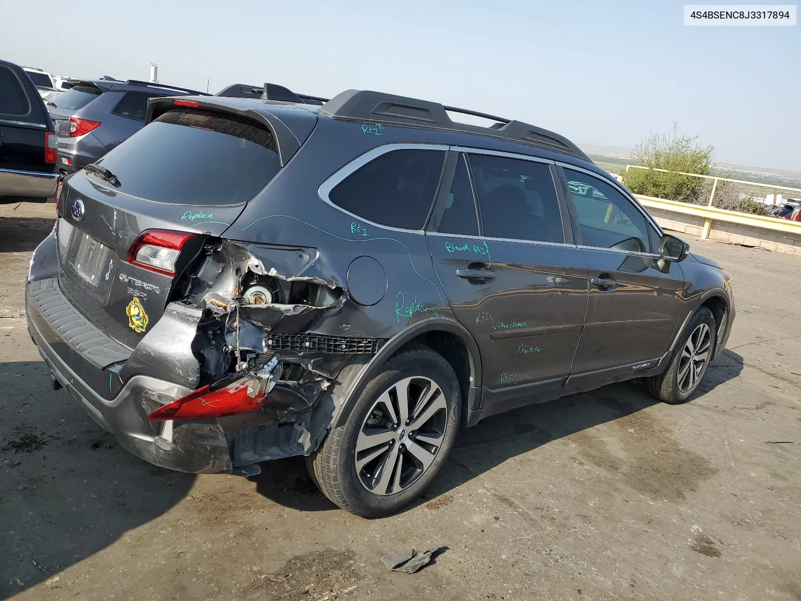 2018 Subaru Outback 3.6R Limited VIN: 4S4BSENC8J3317894 Lot: 63923194