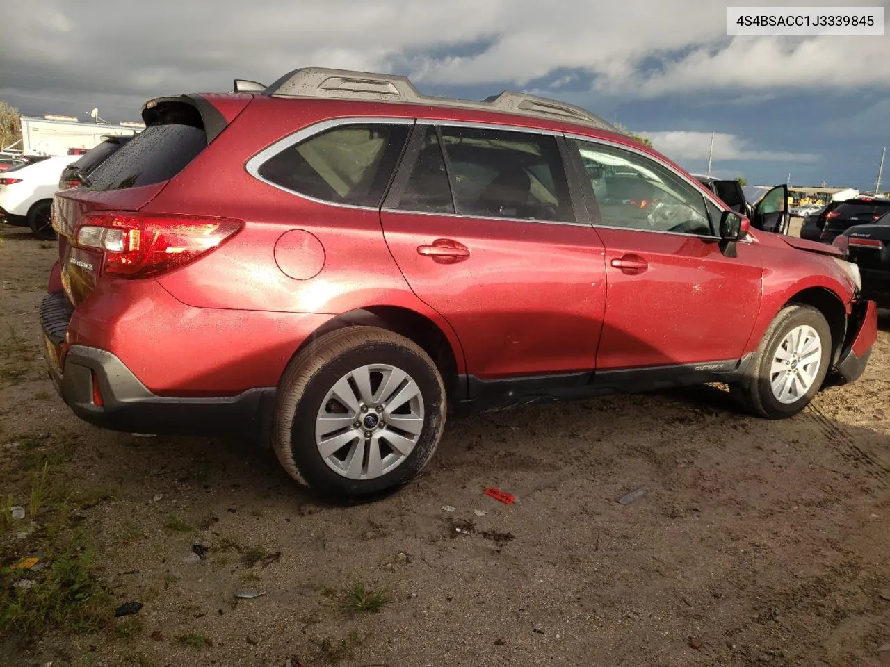 2018 Subaru Outback 2.5I Premium VIN: 4S4BSACC1J3339845 Lot: 68693194