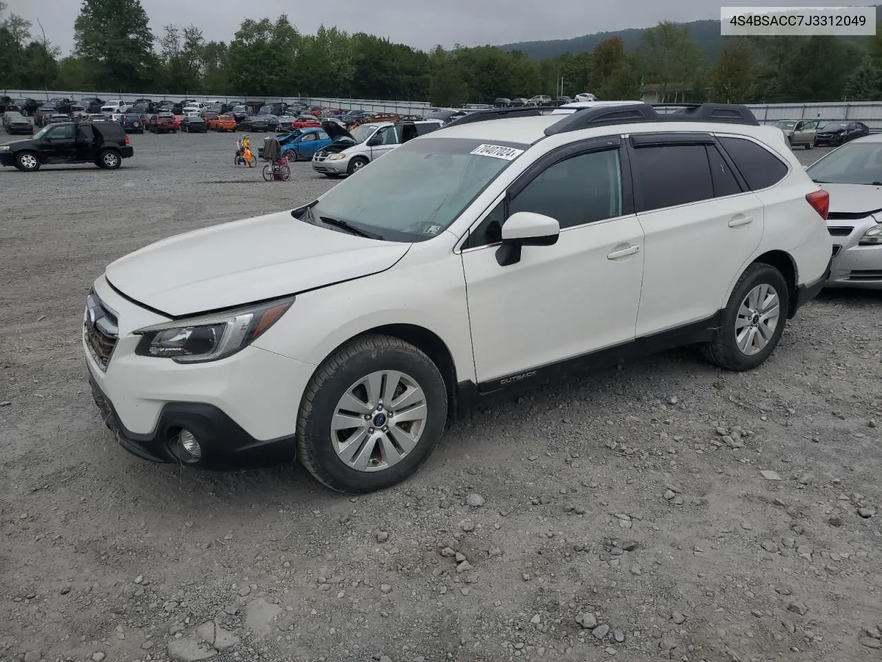 2018 Subaru Outback 2.5I Premium VIN: 4S4BSACC7J3312049 Lot: 70407024