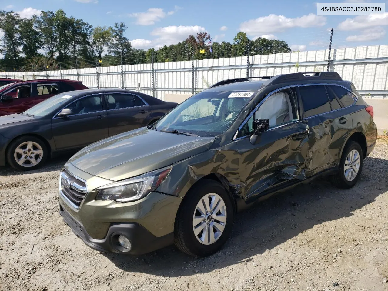 2018 Subaru Outback 2.5I Premium VIN: 4S4BSACC3J3283780 Lot: 70487064