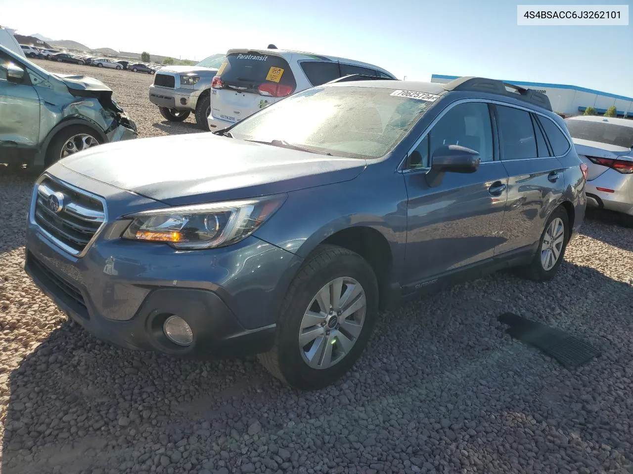 2018 Subaru Outback 2.5I Premium VIN: 4S4BSACC6J3262101 Lot: 70625724