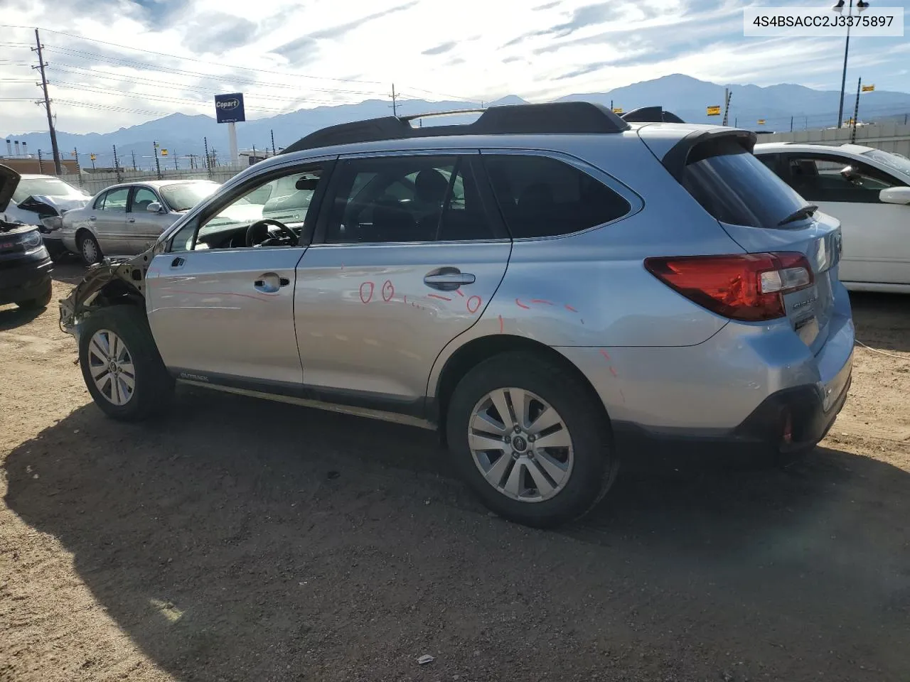 4S4BSACC2J3375897 2018 Subaru Outback 2.5I Premium