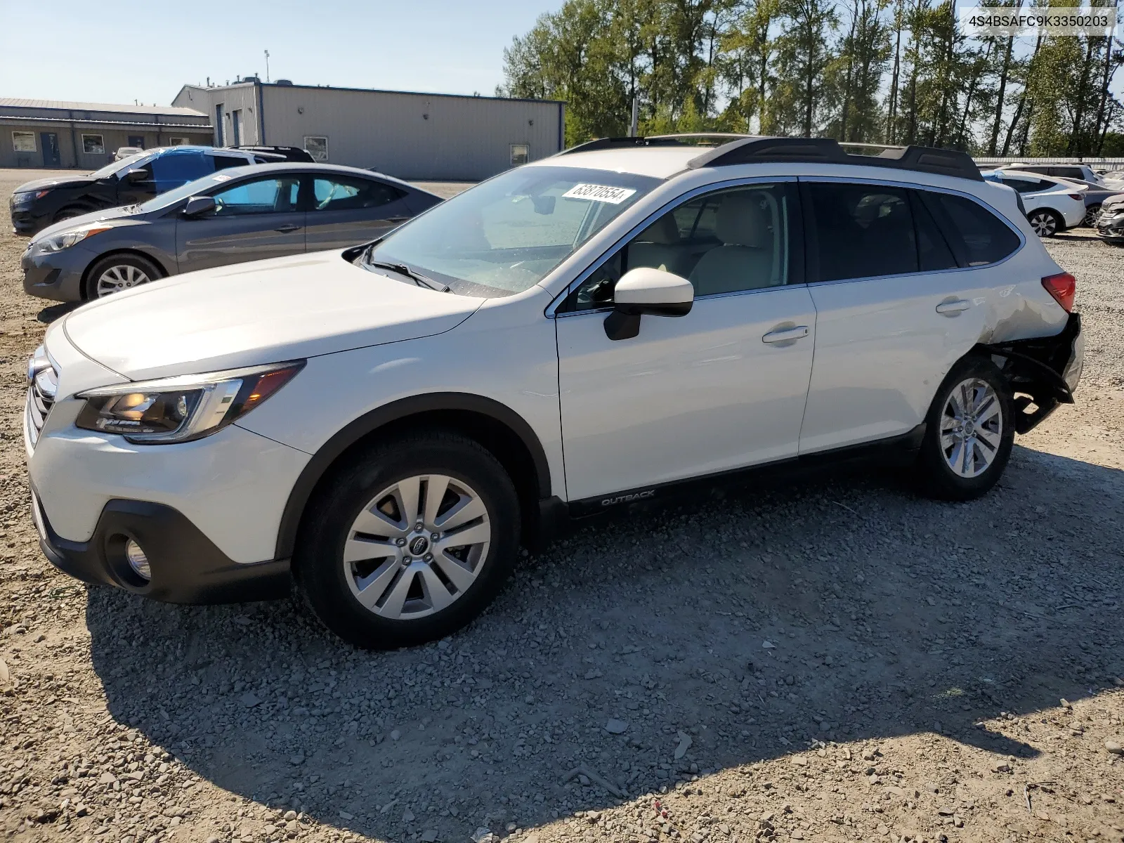 2019 Subaru Outback 2.5I Premium VIN: 4S4BSAFC9K3350203 Lot: 63870554