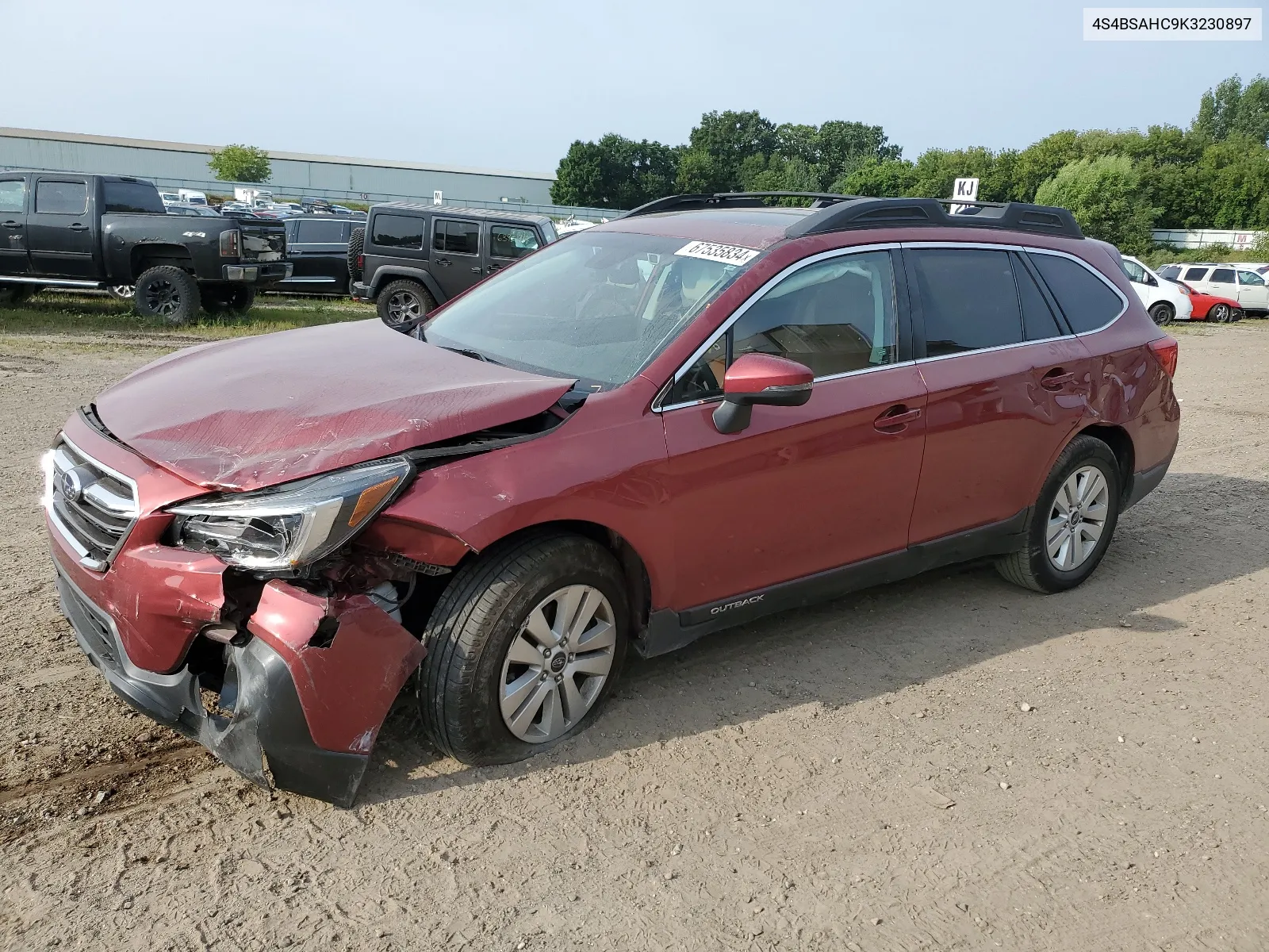 2019 Subaru Outback 2.5I Premium VIN: 4S4BSAHC9K3230897 Lot: 67535834