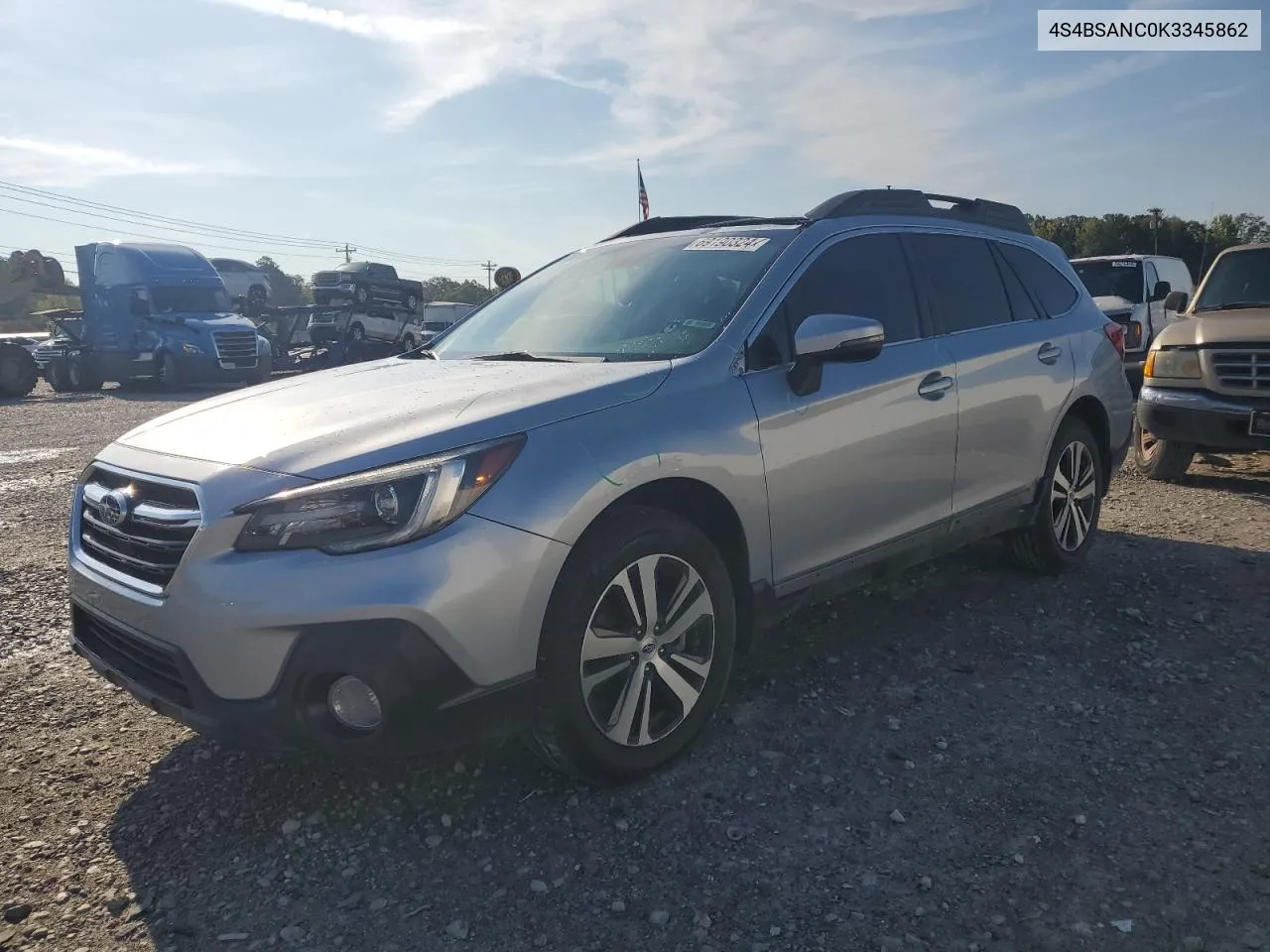 2019 Subaru Outback 2.5I Limited VIN: 4S4BSANC0K3345862 Lot: 69190324