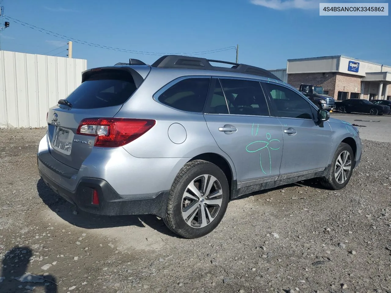 2019 Subaru Outback 2.5I Limited VIN: 4S4BSANC0K3345862 Lot: 69190324