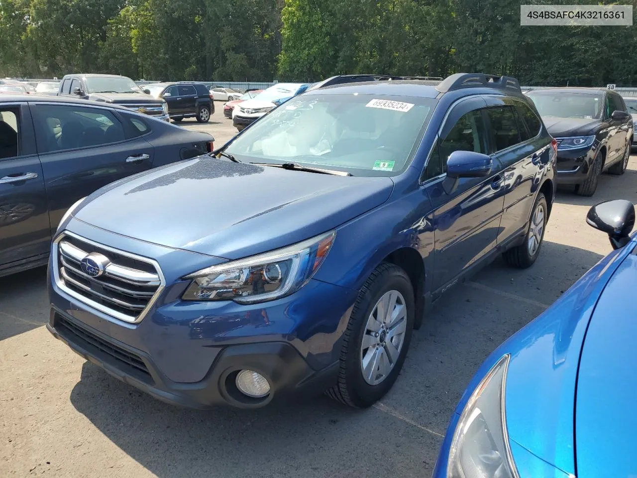 2019 Subaru Outback 2.5I Premium VIN: 4S4BSAFC4K3216361 Lot: 69935234