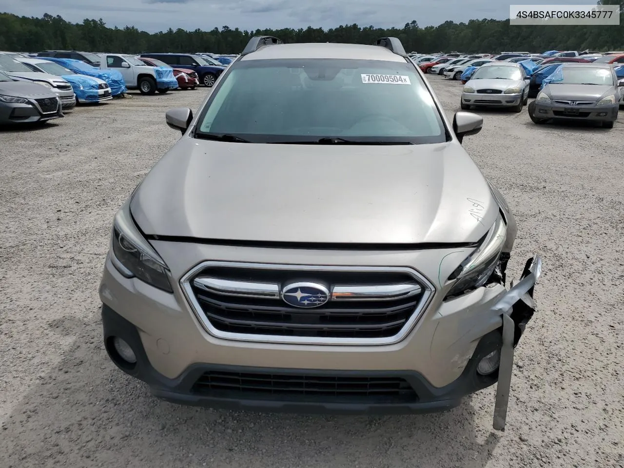 2019 Subaru Outback 2.5I Premium VIN: 4S4BSAFC0K3345777 Lot: 70009504