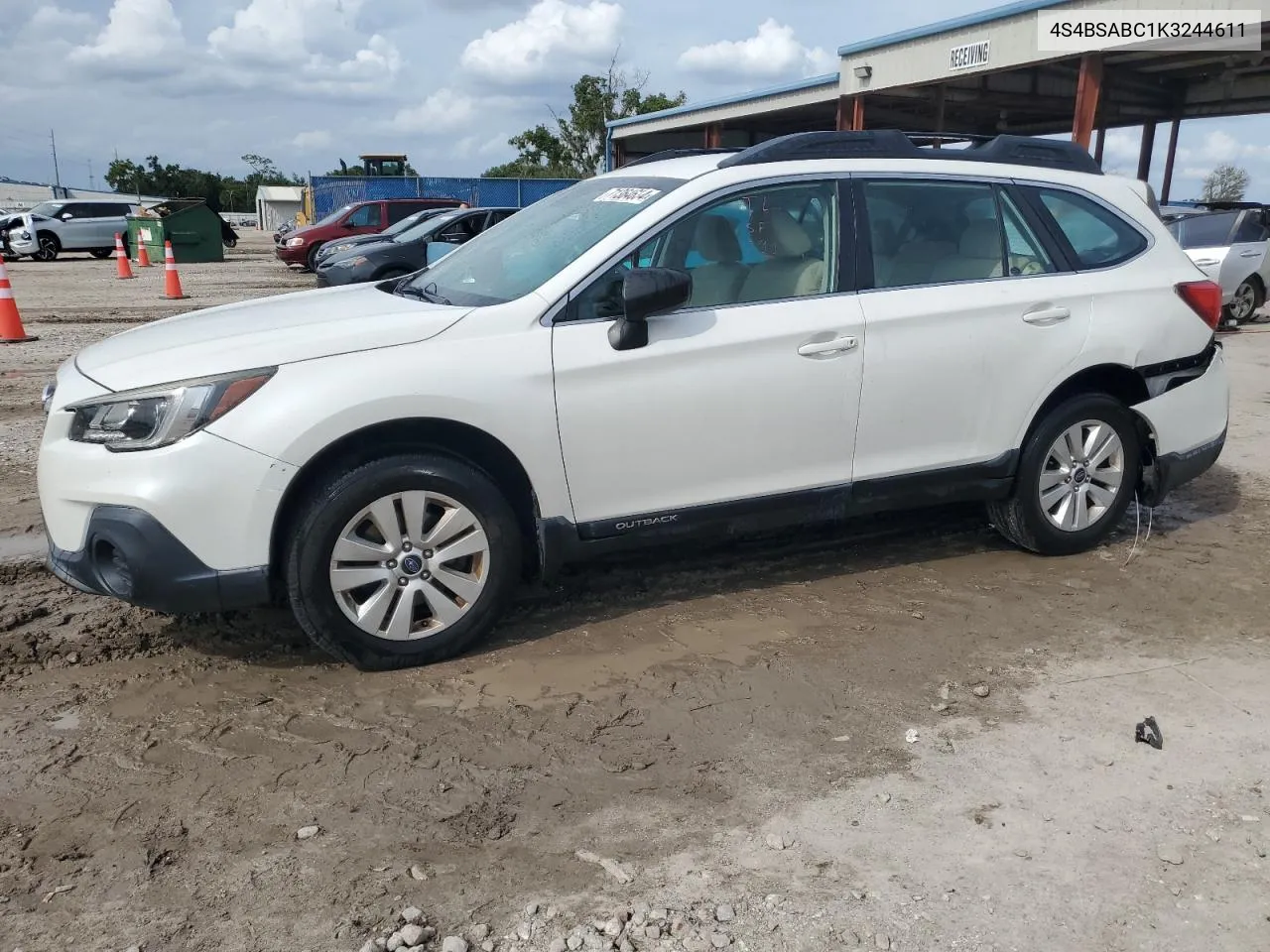 2019 Subaru Outback 2.5I VIN: 4S4BSABC1K3244611 Lot: 71364634