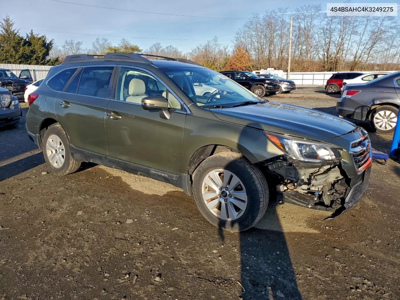 4S4BSAHC4K3249275 2019 Subaru Outback 2.5I Premium