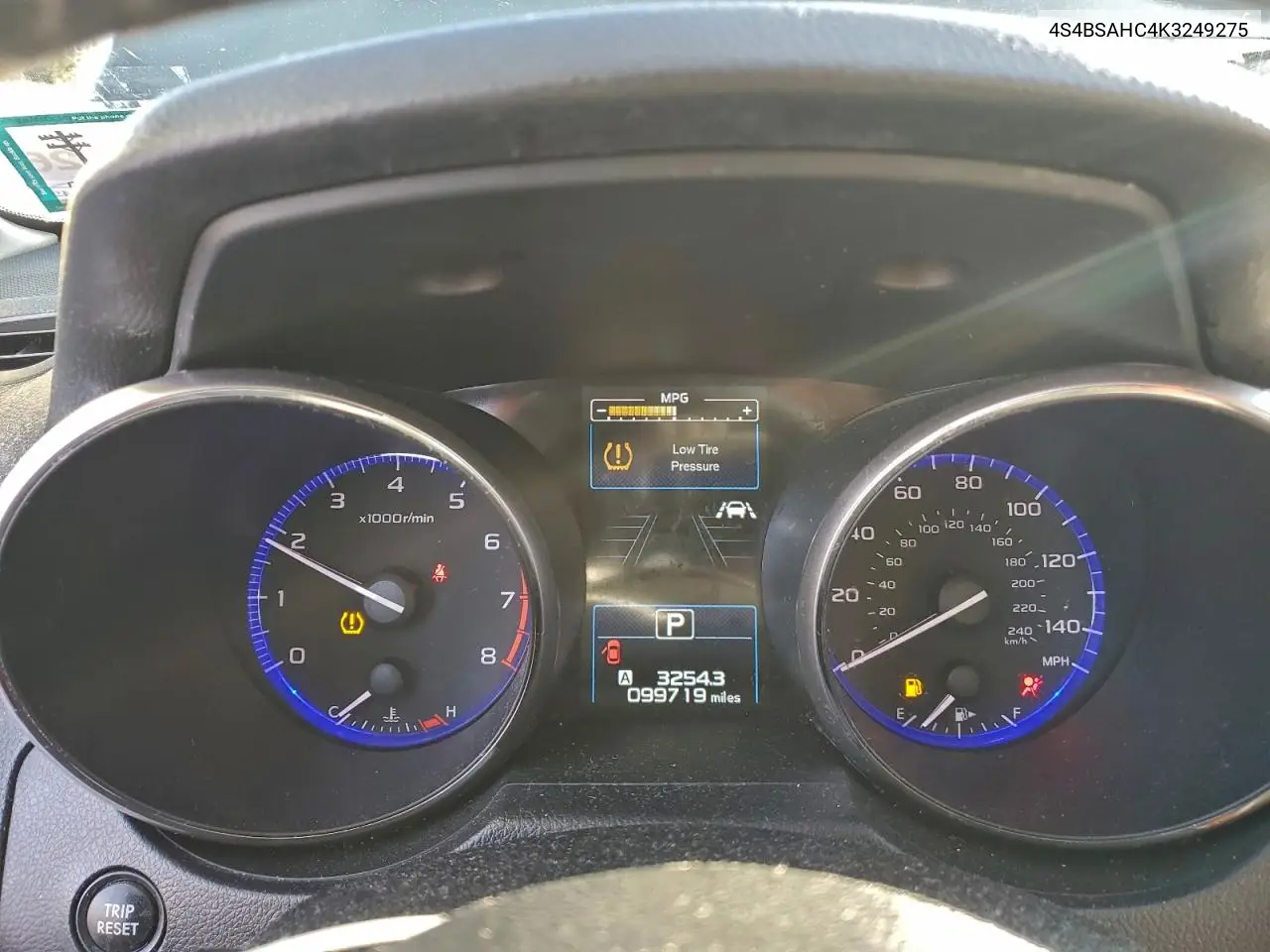 4S4BSAHC4K3249275 2019 Subaru Outback 2.5I Premium