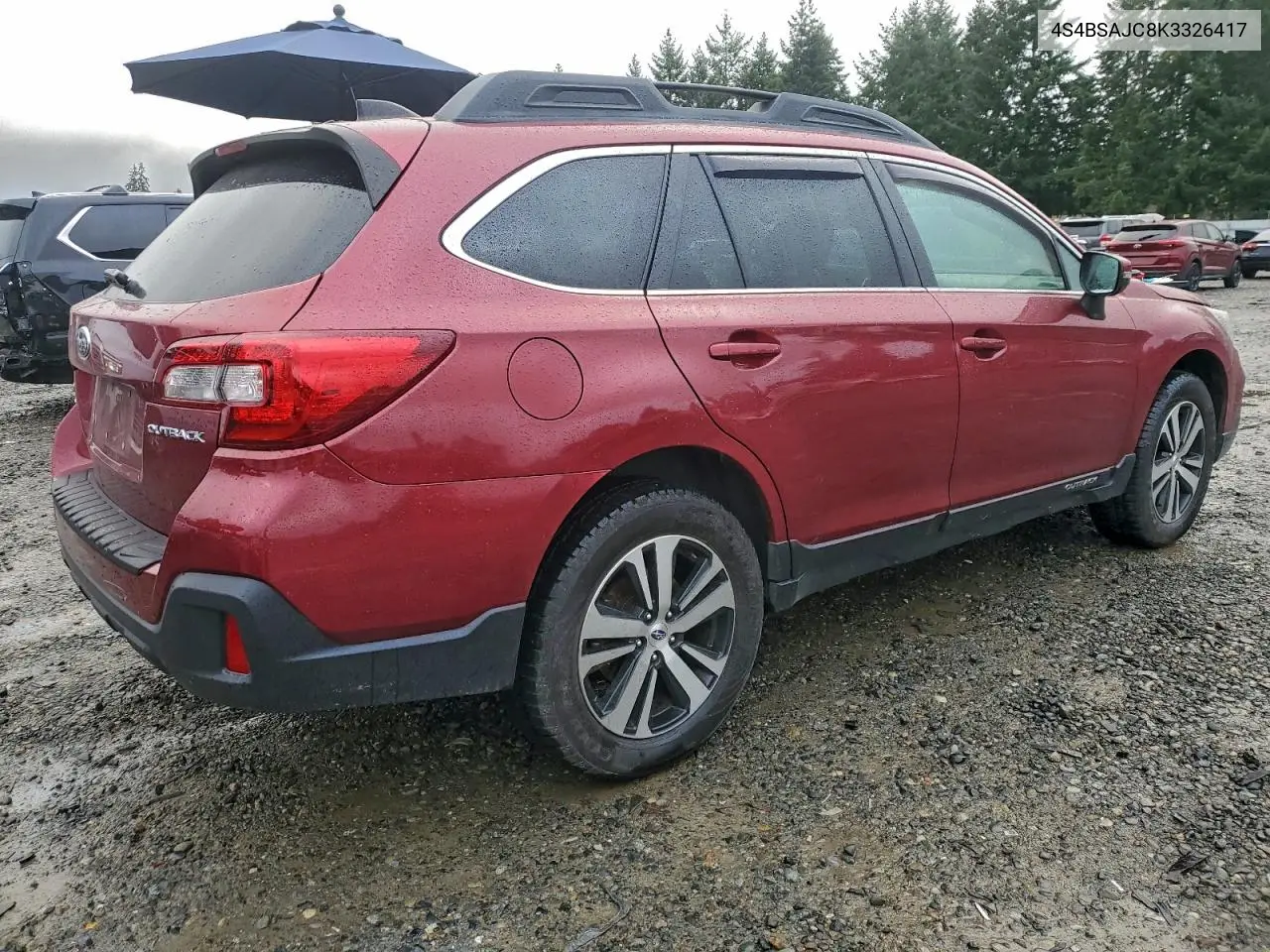 4S4BSAJC8K3326417 2019 Subaru Outback 2.5I Limited