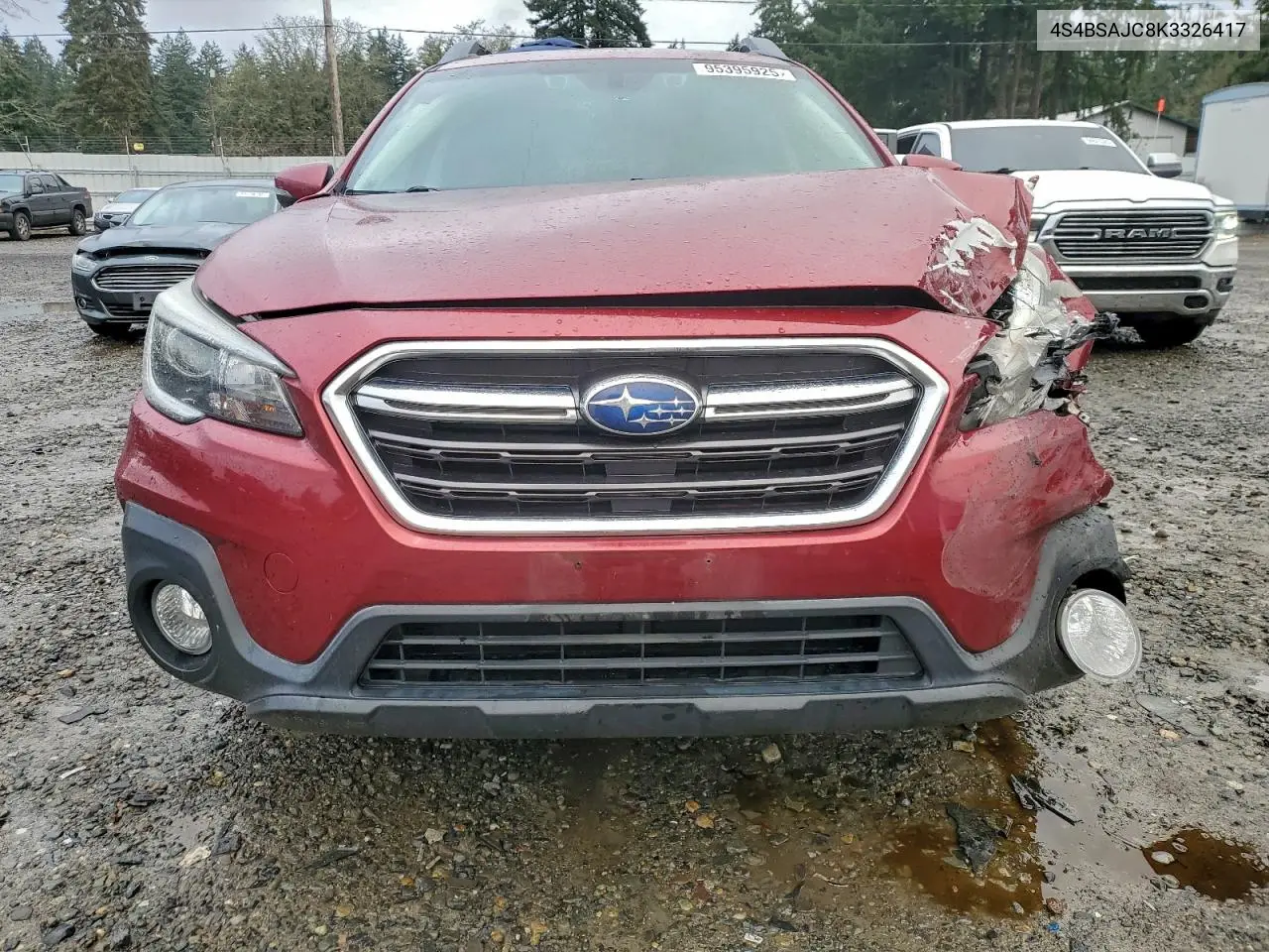 4S4BSAJC8K3326417 2019 Subaru Outback 2.5I Limited