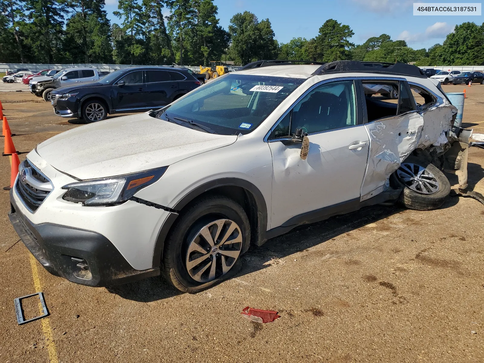 2020 Subaru Outback Premium VIN: 4S4BTACC6L3187531 Lot: 60392544