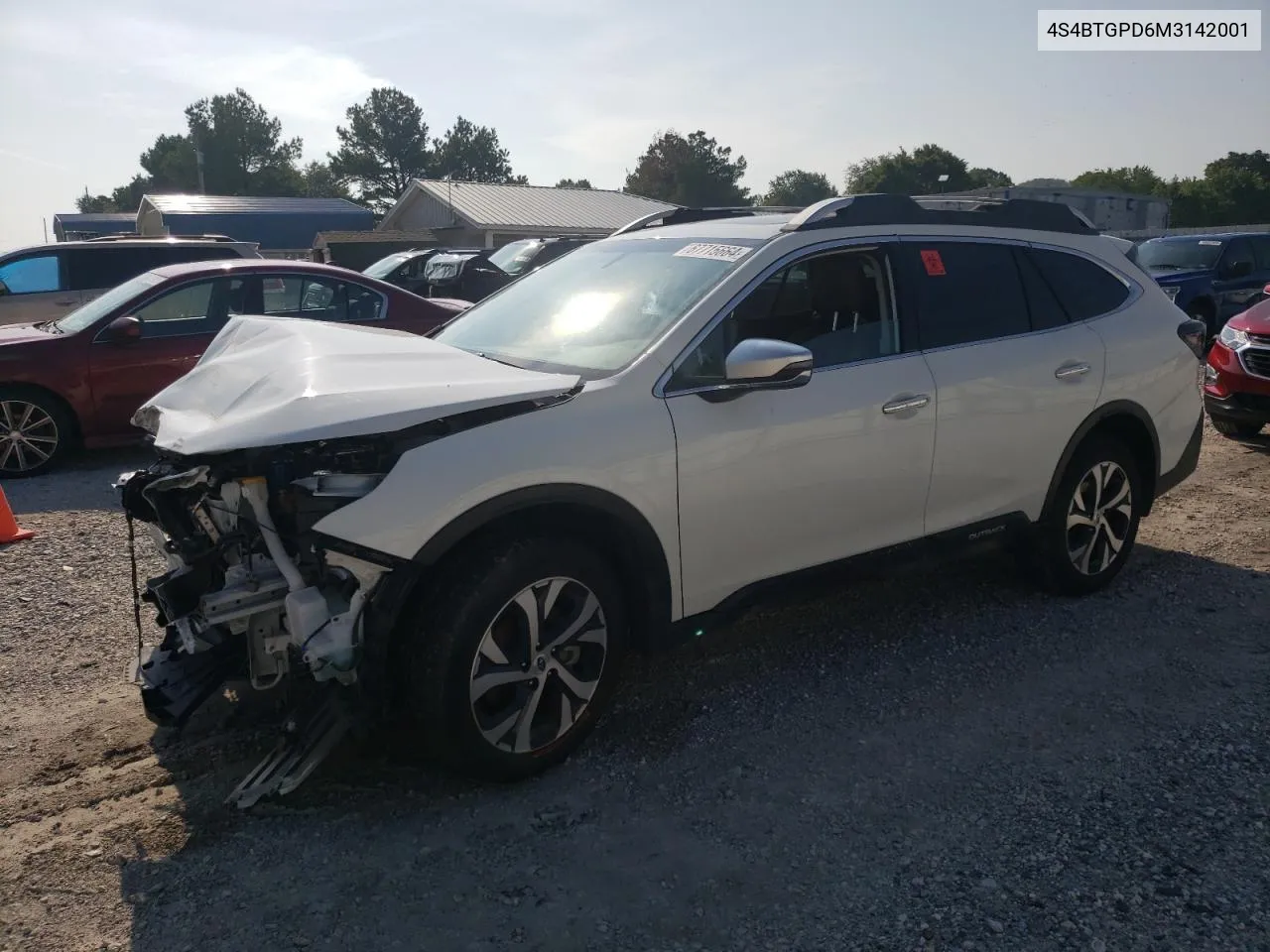 2021 Subaru Outback Touring VIN: 4S4BTGPD6M3142001 Lot: 67715664