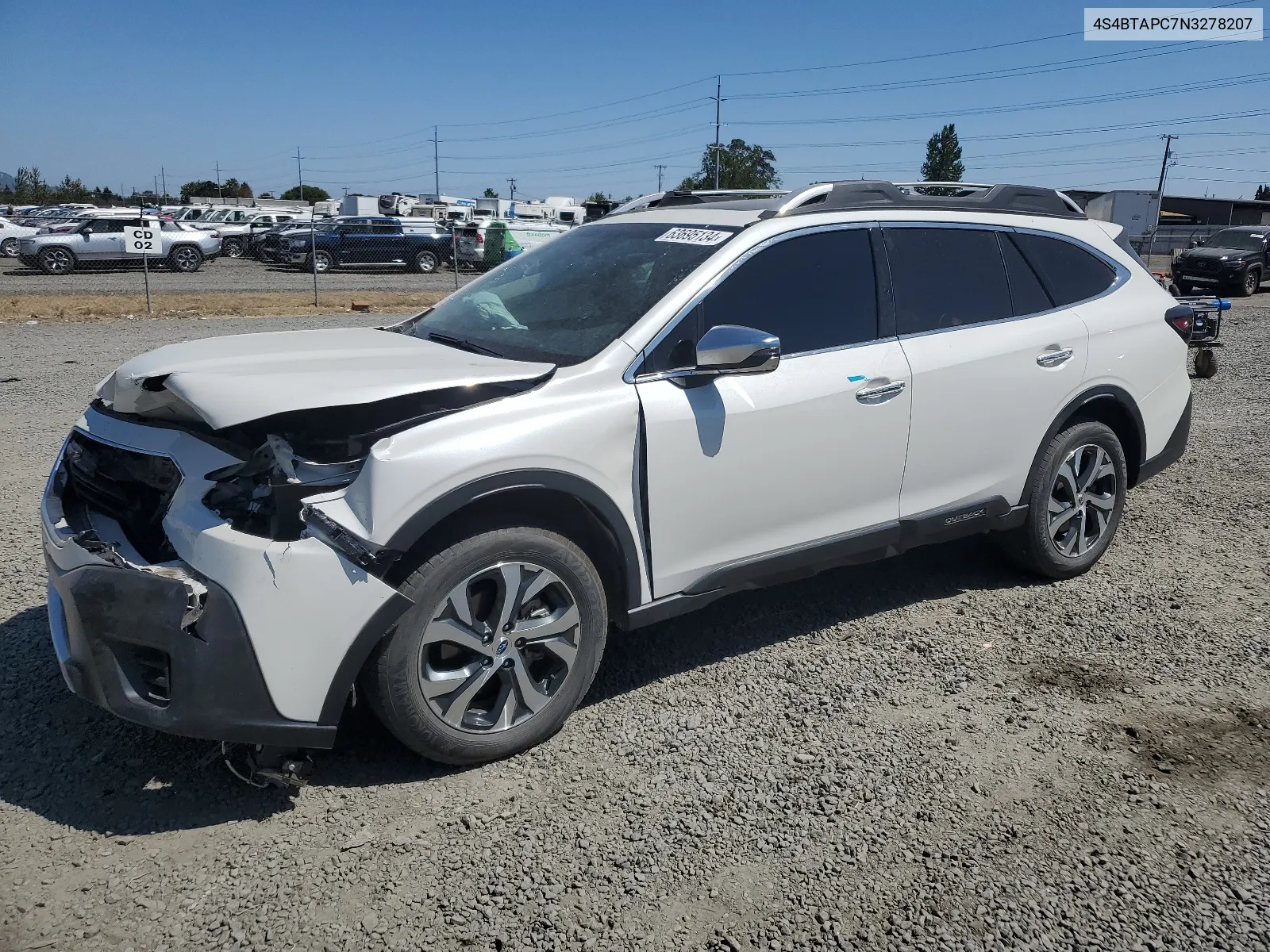 2022 Subaru Outback Touring VIN: 4S4BTAPC7N3278207 Lot: 63695134