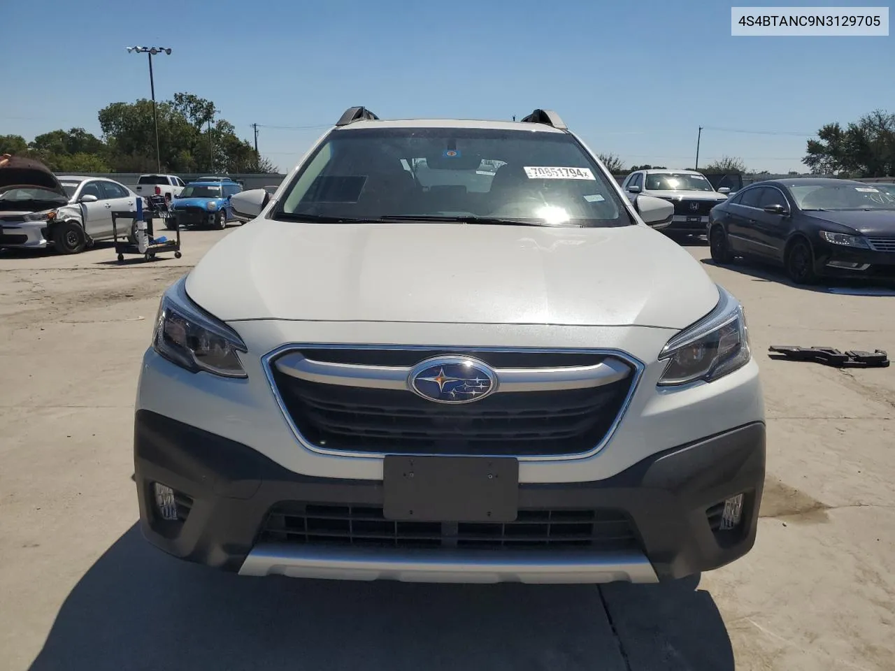 2022 Subaru Outback Limited VIN: 4S4BTANC9N3129705 Lot: 70851794