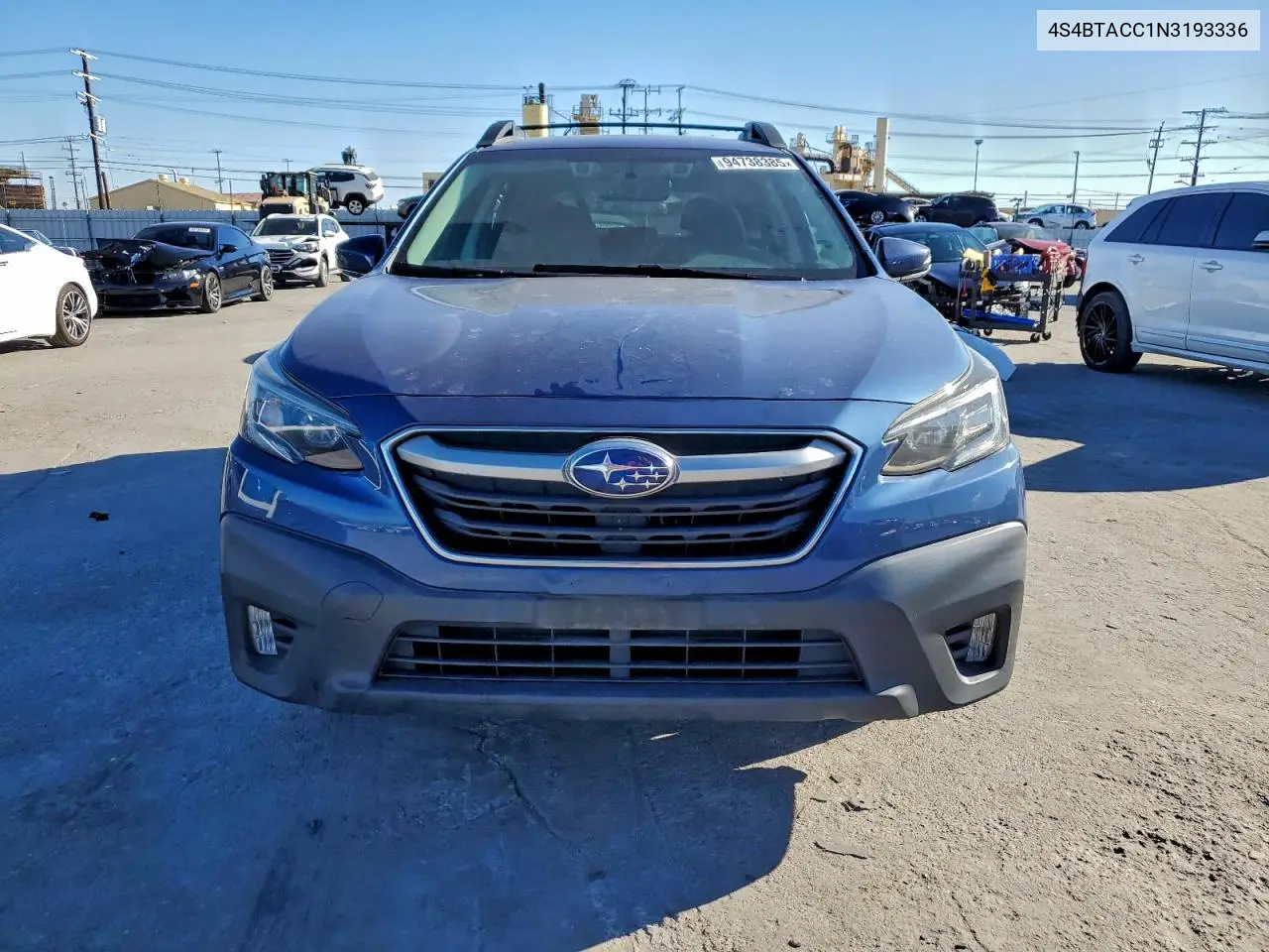 4S4BTACC1N3193336 2022 Subaru Outback Premium