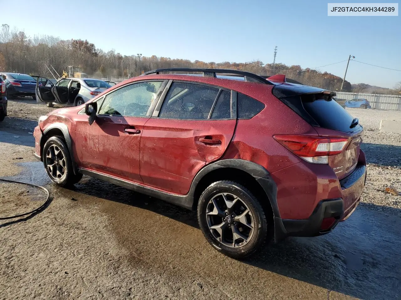 JF2GTACC4KH344289 2019 Subaru Crosstrek Premium