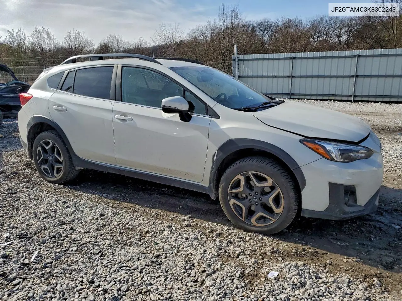 JF2GTAMC3K8302243 2019 Subaru Crosstrek Limited