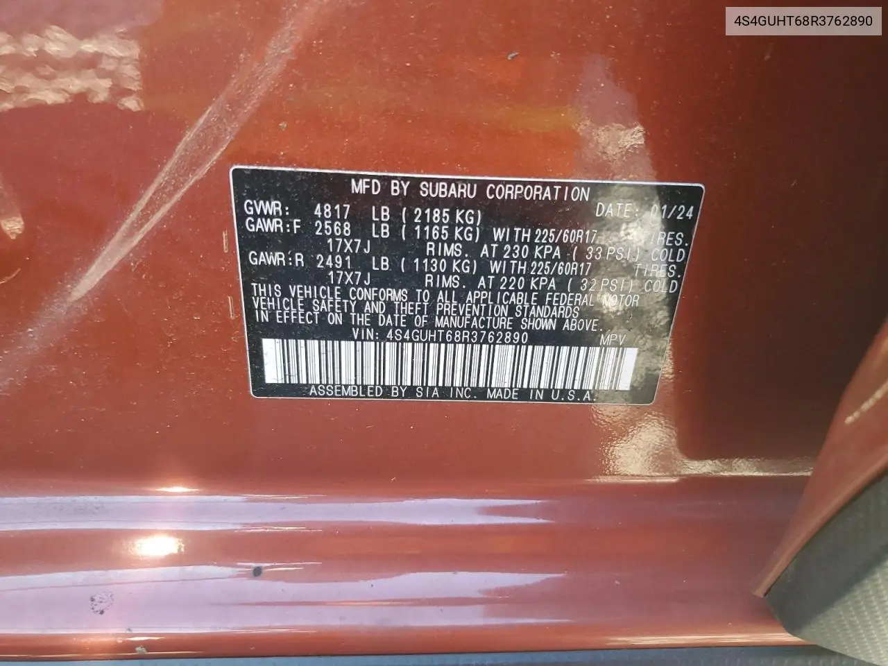 4S4GUHT68R3762890 2024 Subaru Crosstrek Wilderness