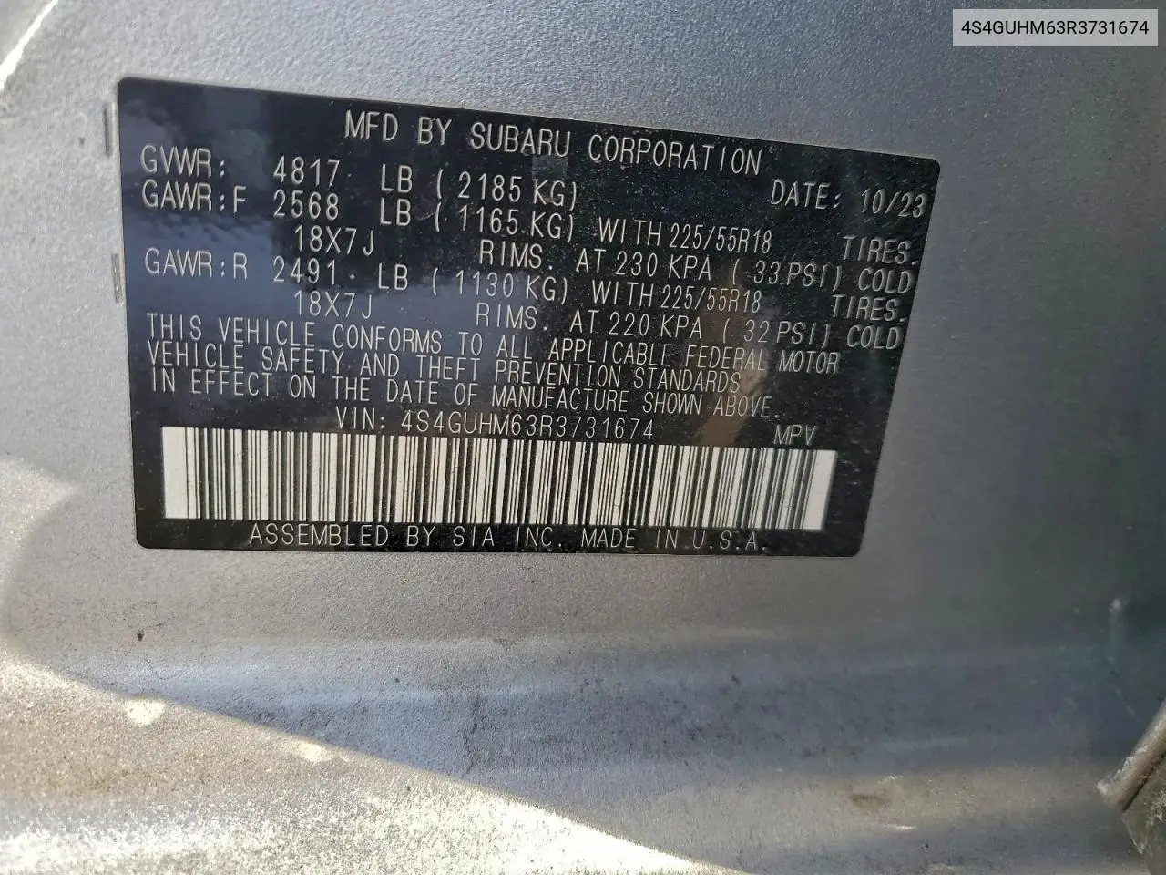 4S4GUHM63R3731674 2024 Subaru Crosstrek Limited