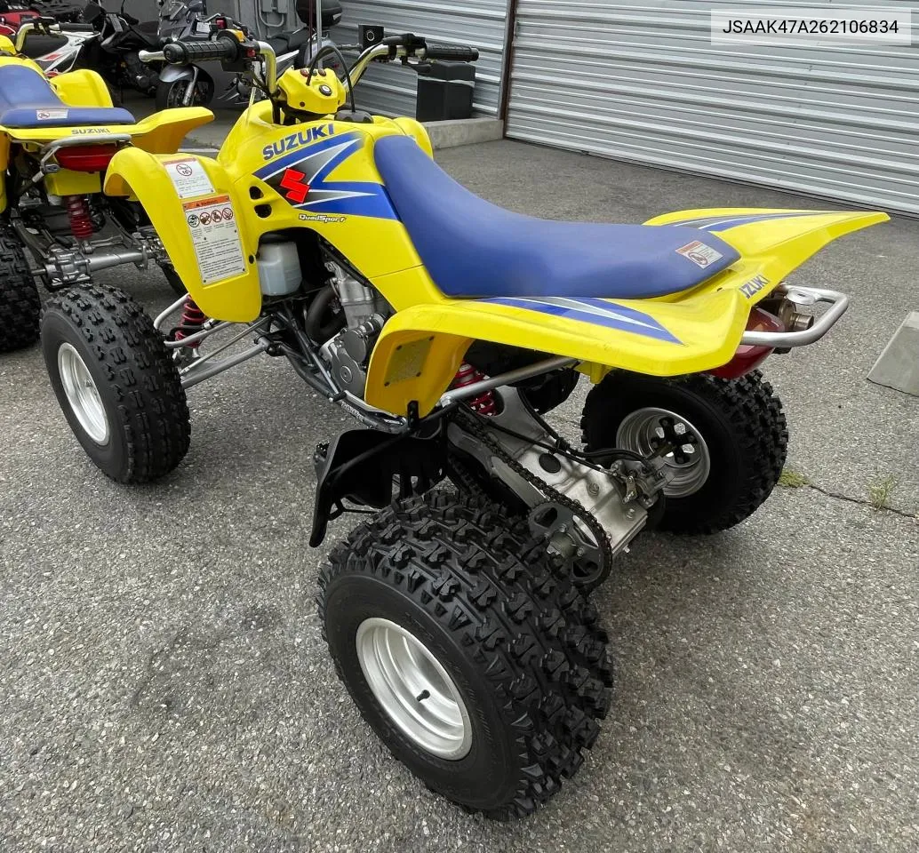 2006 Suzuki Lt-Z400 VIN: JSAAK47A262106834 Lot: 61717614