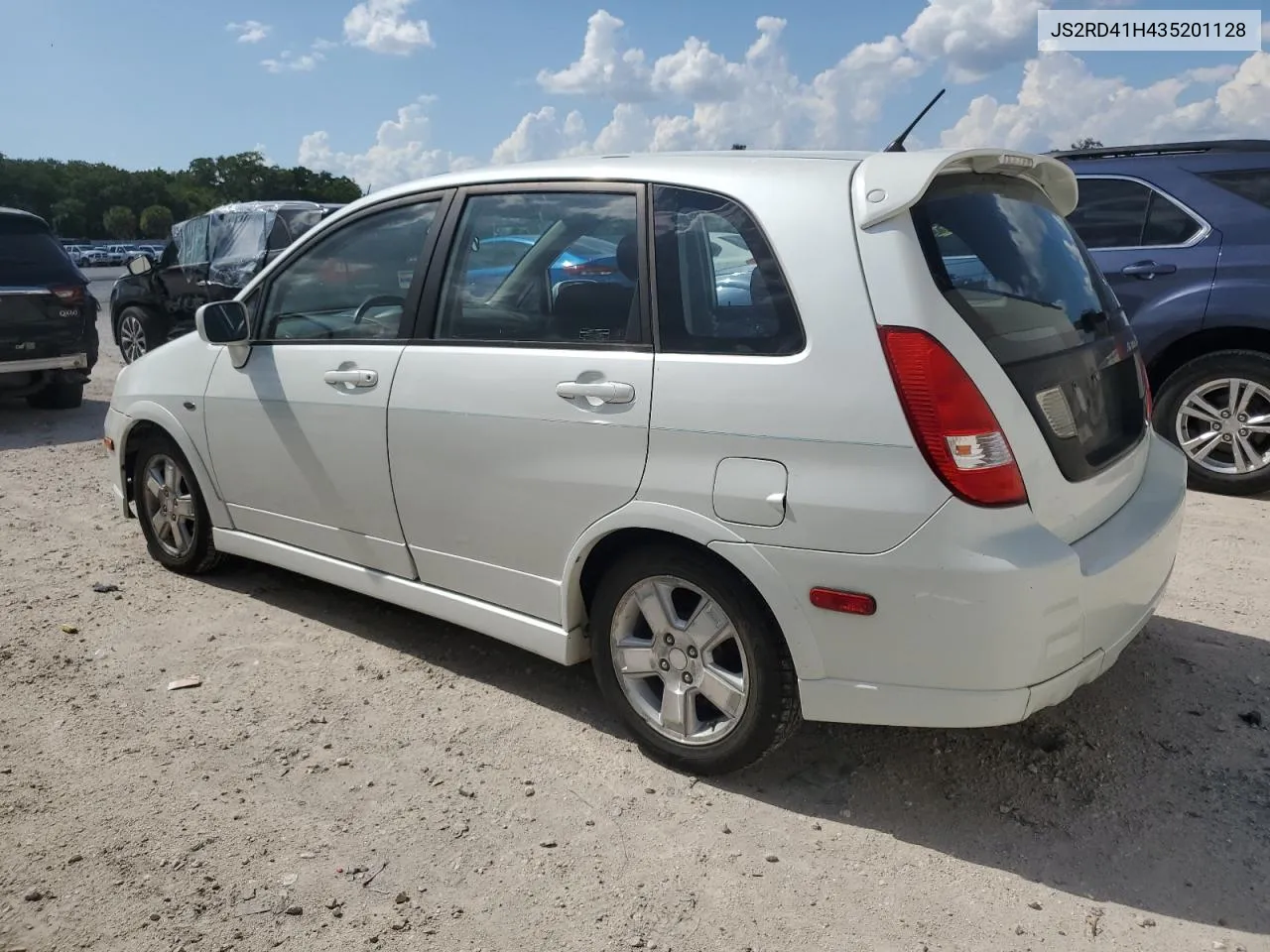 JS2RD41H435201128 2003 Suzuki Aerio Sx