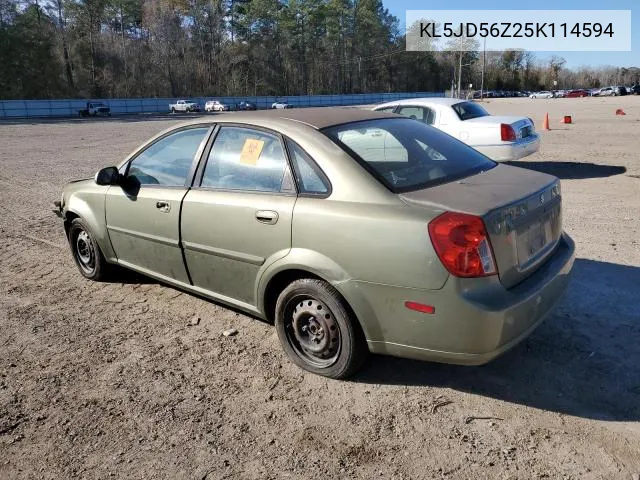 2005 Suzuki Forenza S VIN: KL5JD56Z25K114594 Lot: 46665814