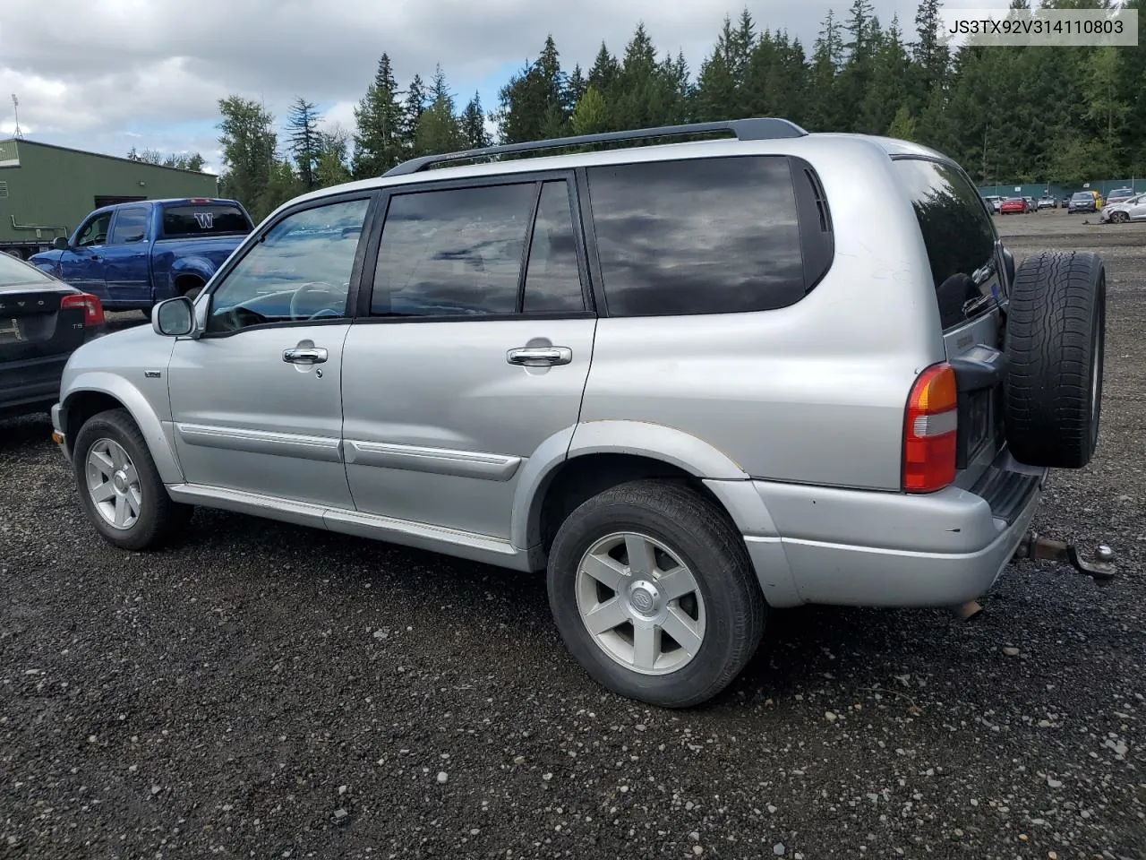 2001 Suzuki Grand Vitara Xl7 Touring VIN: JS3TX92V314110803 Lot: 70296184