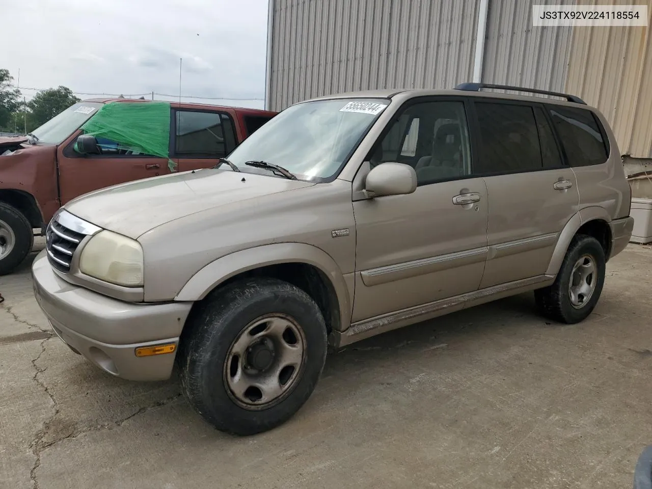 2002 Suzuki Xl7 Plus VIN: JS3TX92V224118554 Lot: 55650244