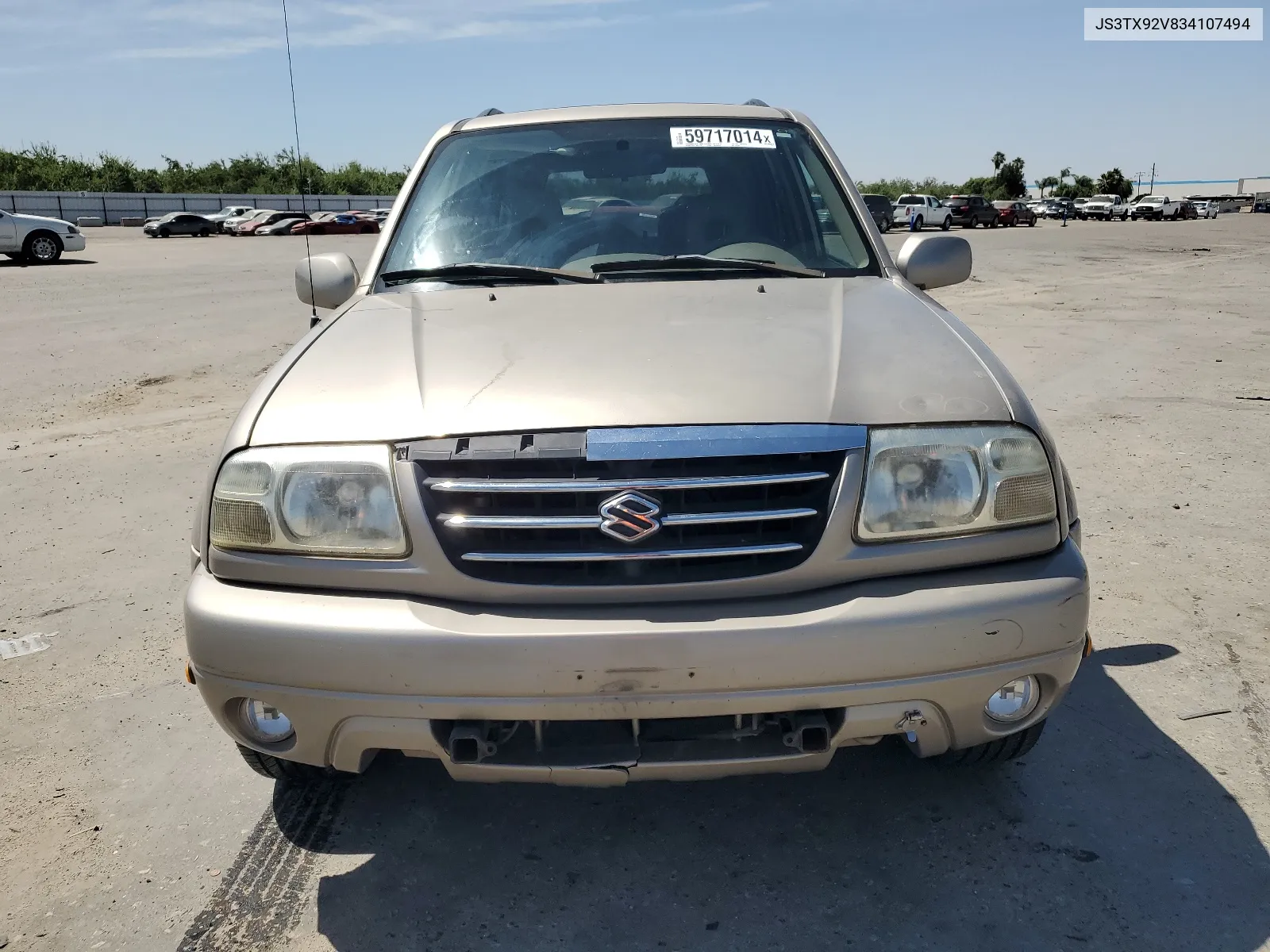 2003 Suzuki Xl7 Plus VIN: JS3TX92V834107494 Lot: 59717014