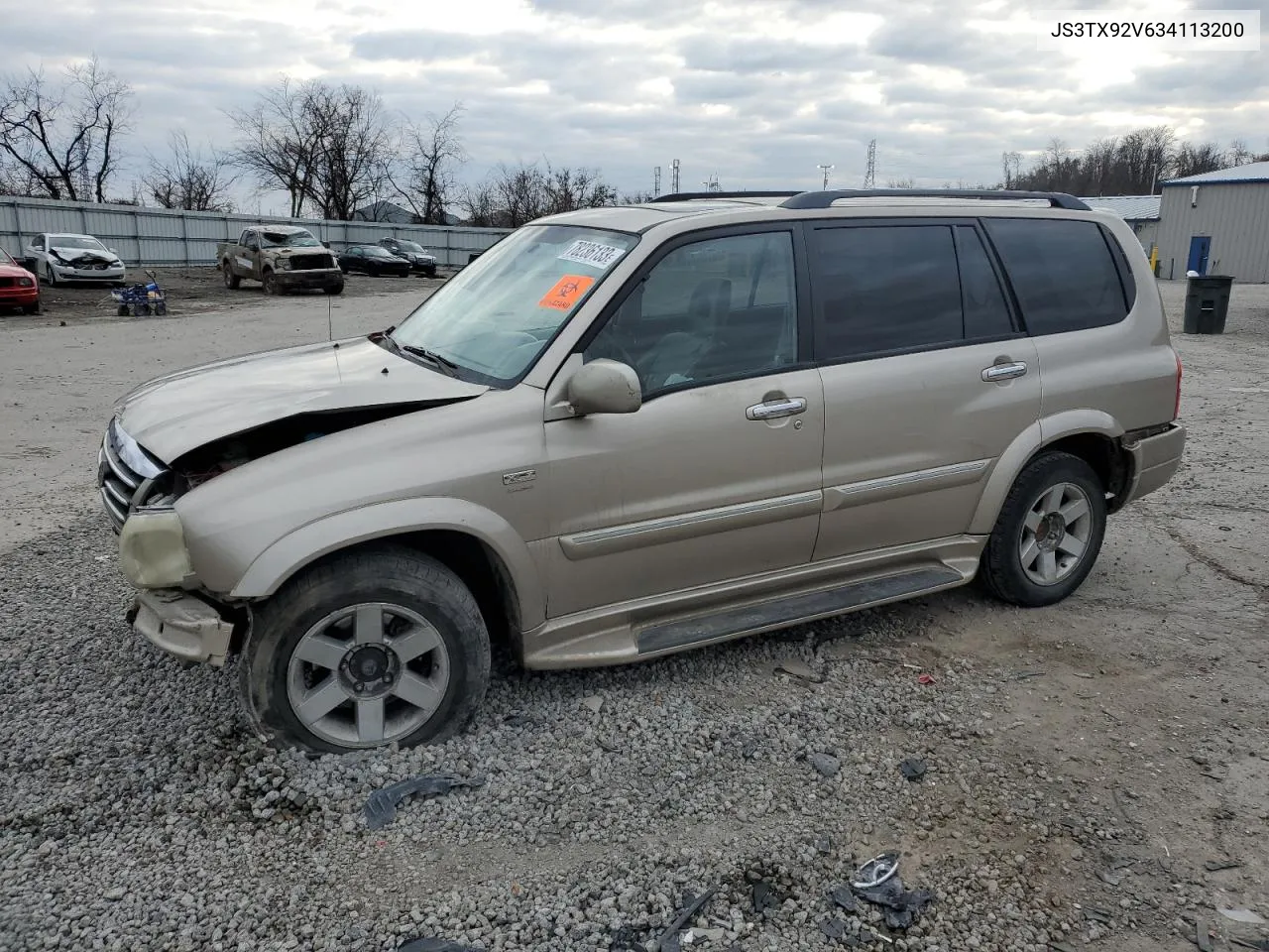 2003 Suzuki Xl7 Plus VIN: JS3TX92V634113200 Lot: 78236133