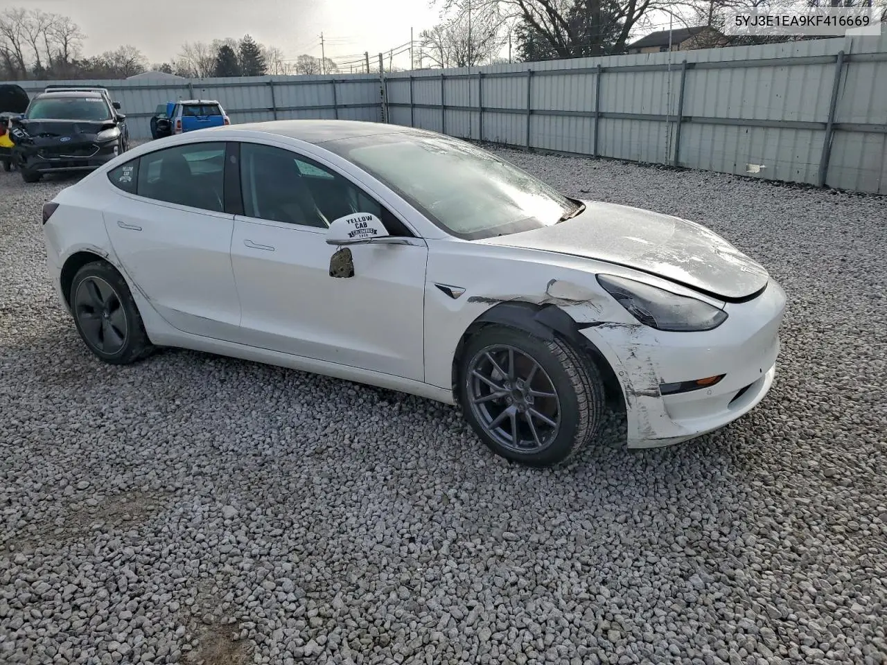 5YJ3E1EA9KF416669 2019 Tesl Model 3 S Plus