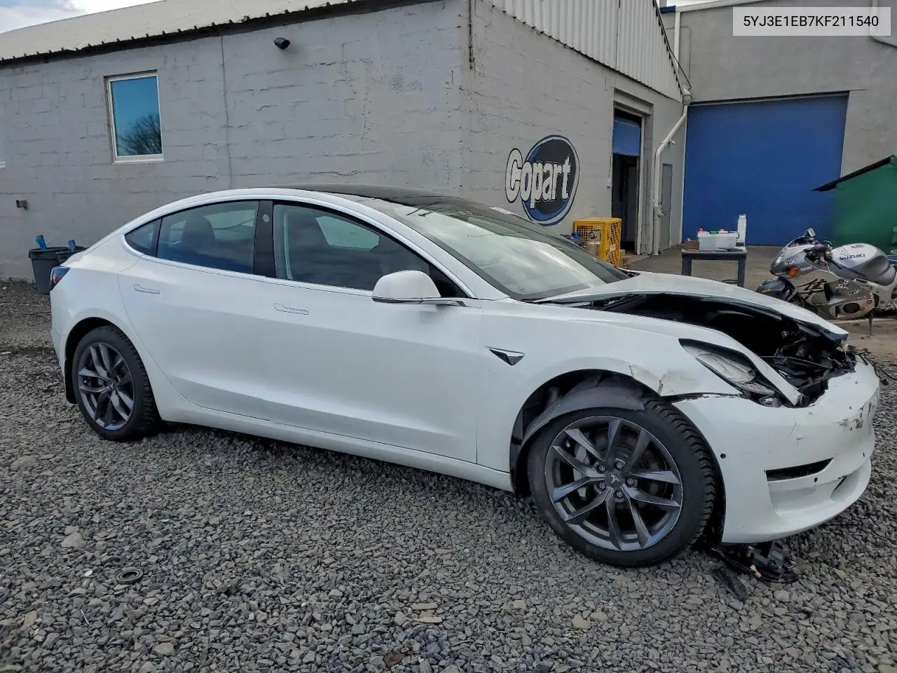 5YJ3E1EB7KF211540 2019 Tesla Model 3