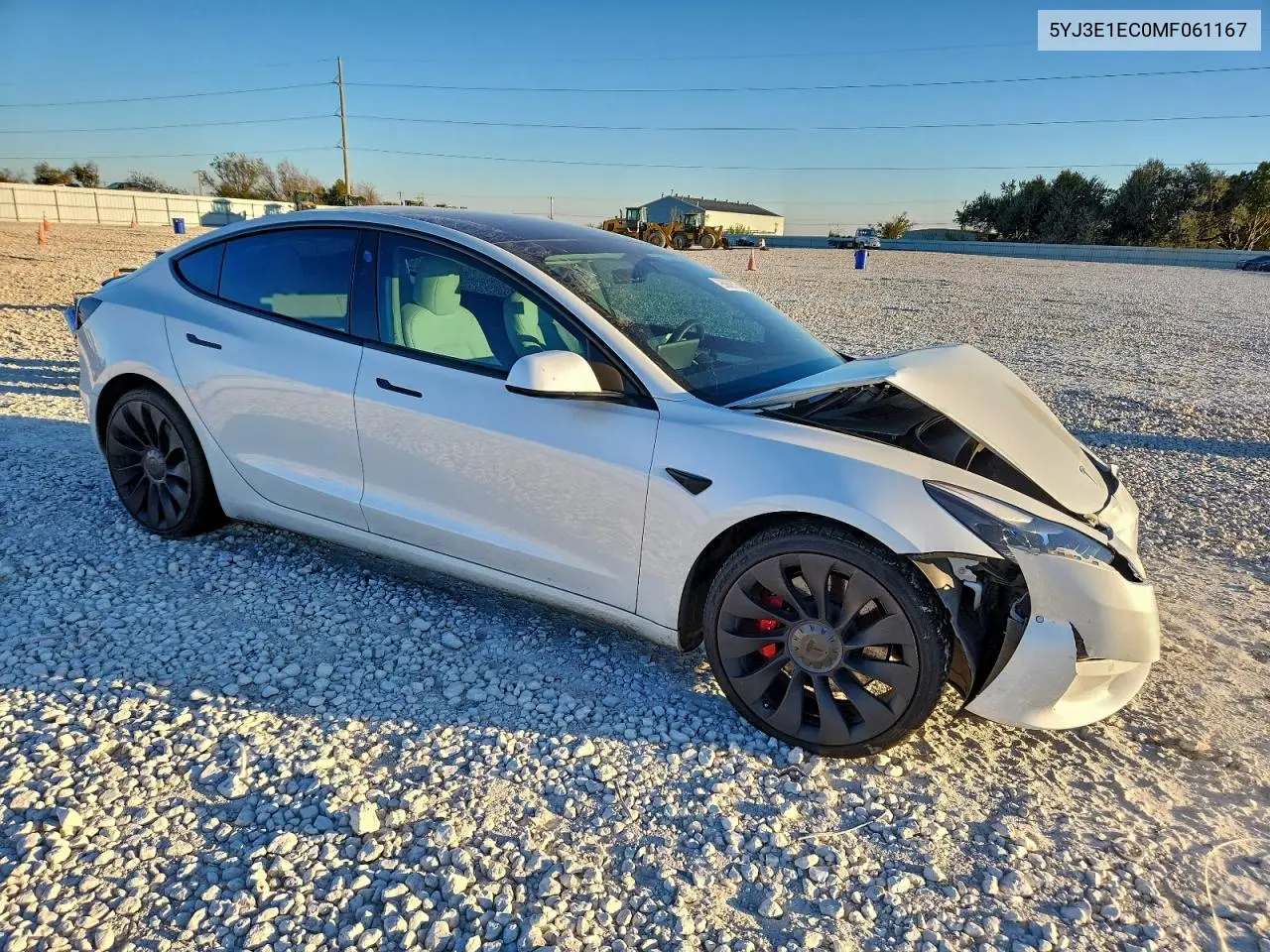 5YJ3E1EC0MF061167 2021 Tesla Model 3