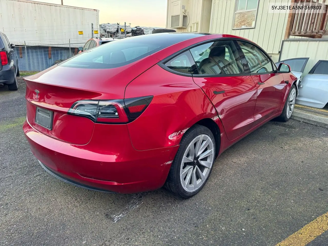 5YJ3E1EA5NF369807 2022 Tesla Model 3