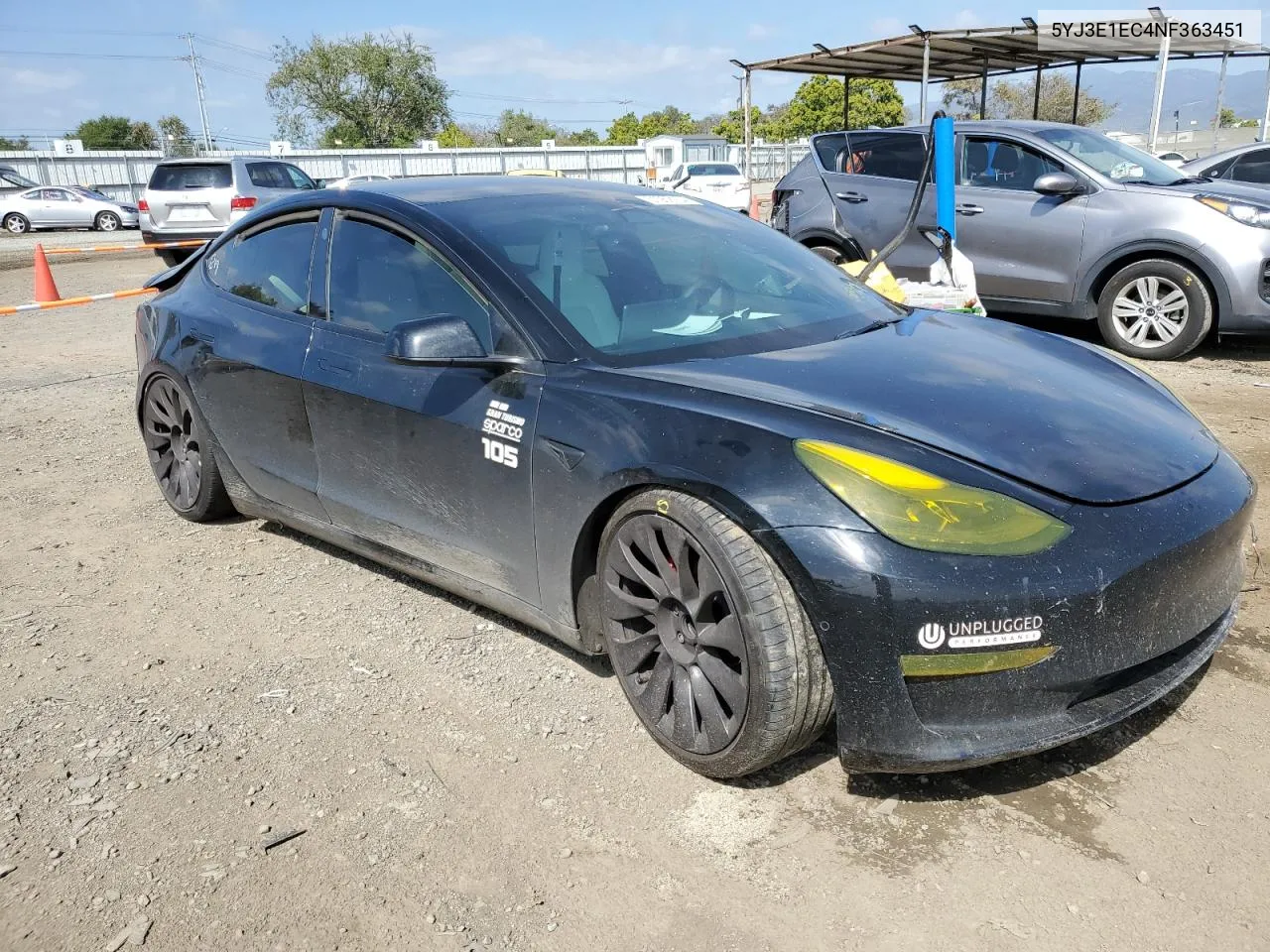 2022 Tesla Model 3 VIN: 5YJ3E1EC4NF363451 Lot: 51259154