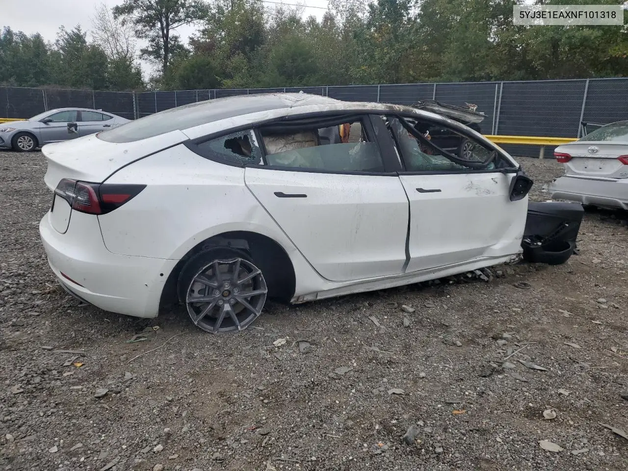 5YJ3E1EAXNF101318 2022 Tesla Model 3