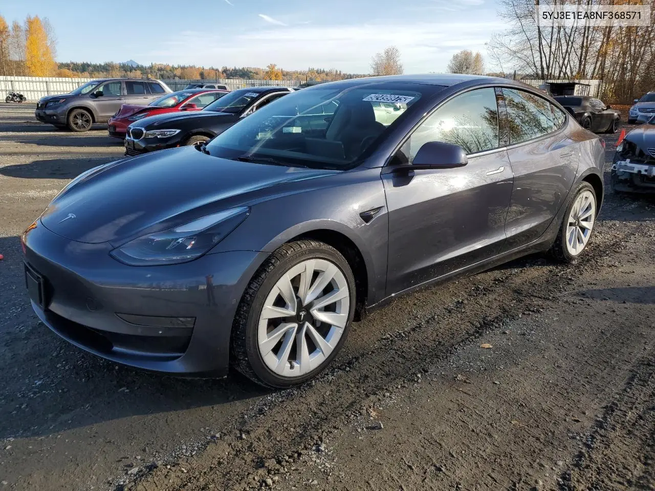 5YJ3E1EA8NF368571 2022 Tesla Model 3