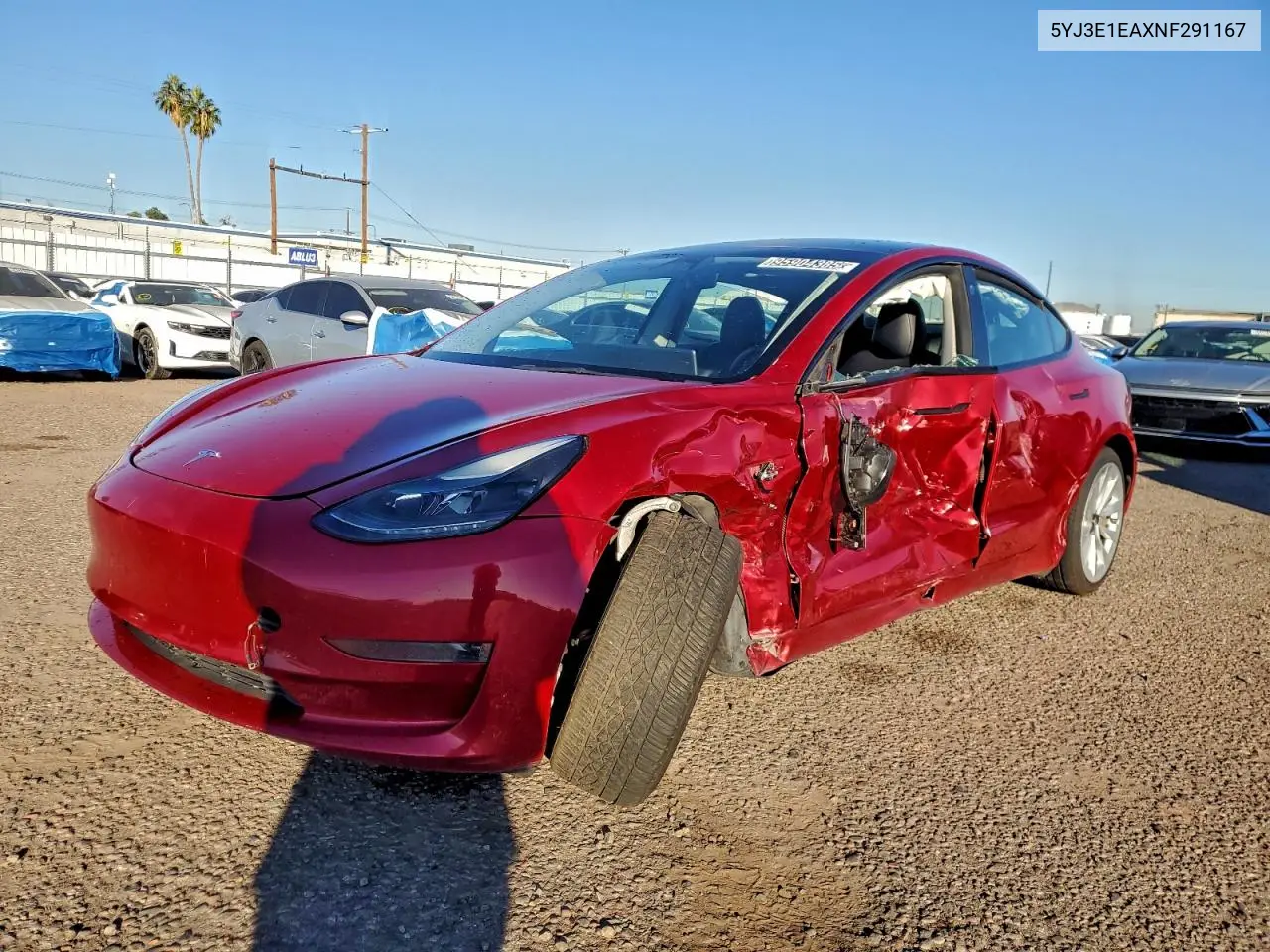 5YJ3E1EAXNF291167 2022 Tesla Model 3