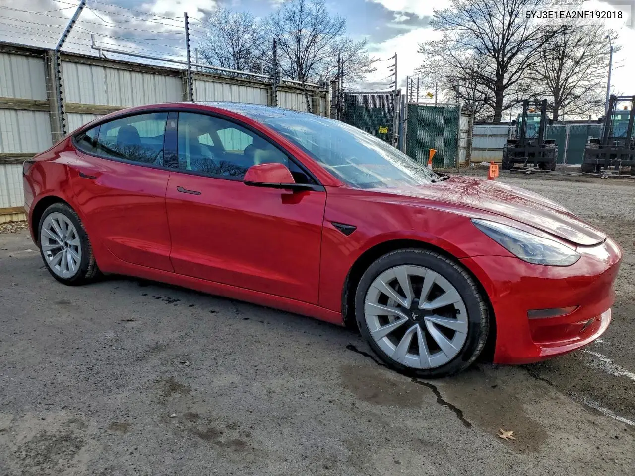 5YJ3E1EA2NF192018 2022 Tesla Model 3