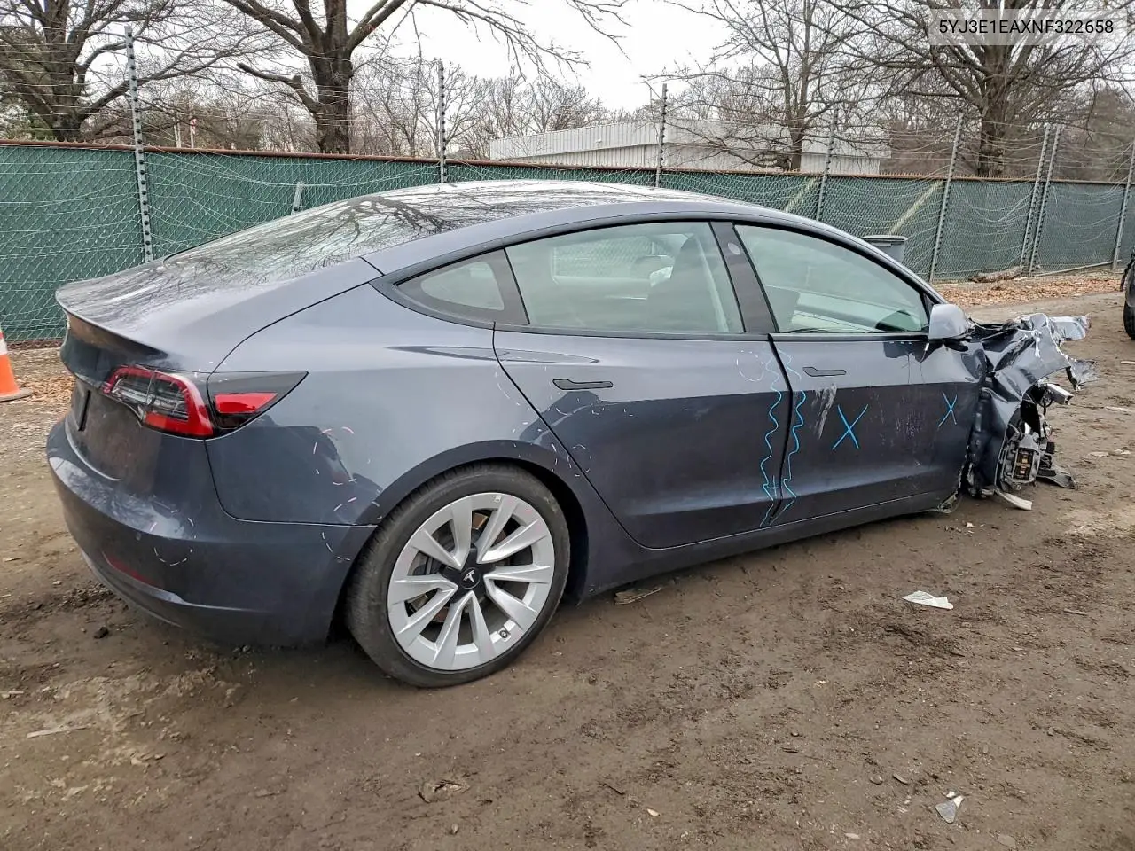 5YJ3E1EAXNF322658 2022 Tesla Model 3