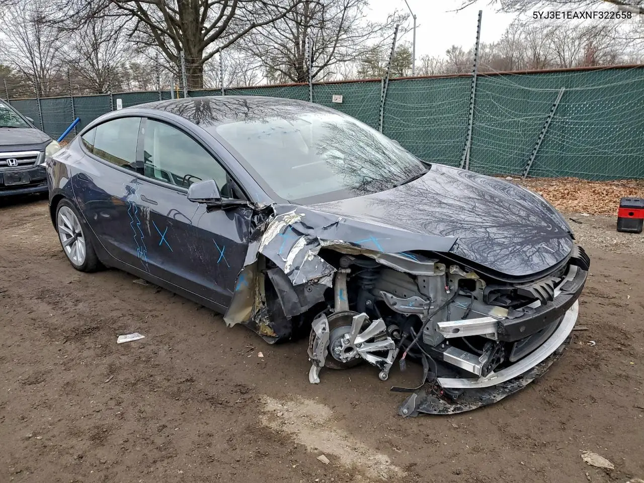 5YJ3E1EAXNF322658 2022 Tesla Model 3