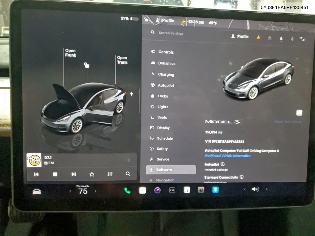 5YJ3E1EA6PF435851 2023 Tesla Model 3