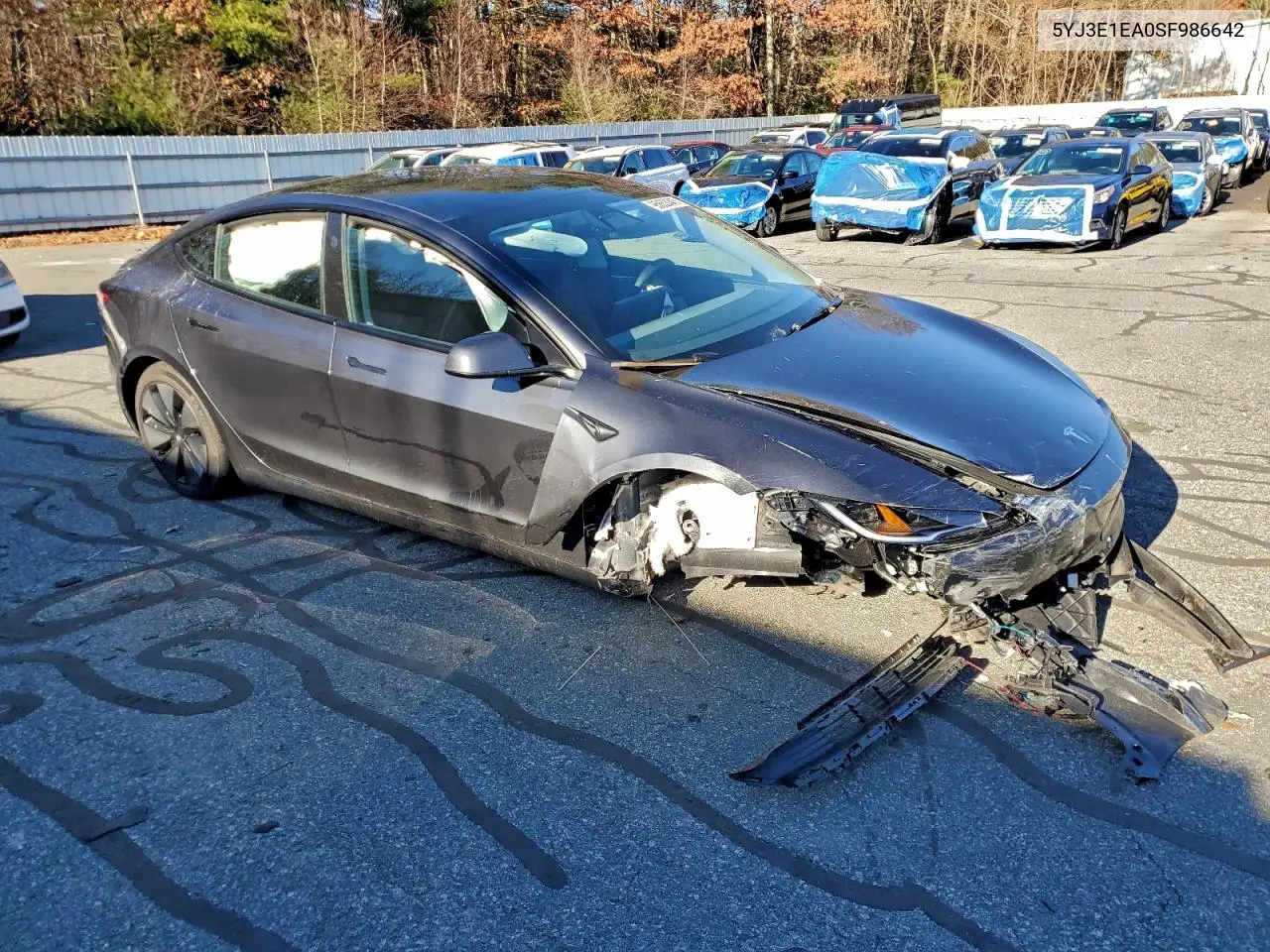 5YJ3E1EA0SF986642 2025 Tesla Model 3